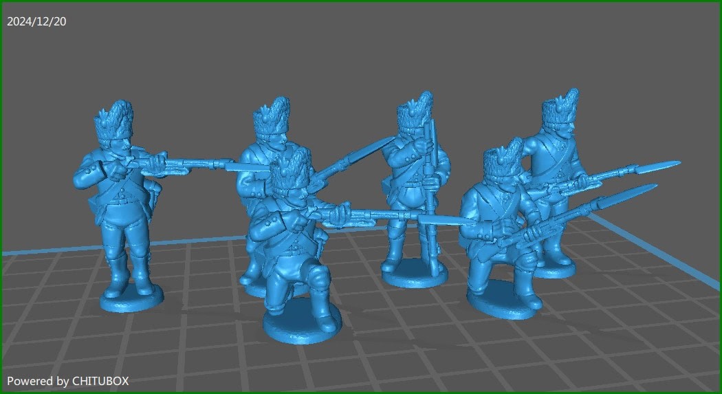 28mm Austrian French Revolution Grenadiers Skirmishing 1790-1800 - 6 Minis - MC