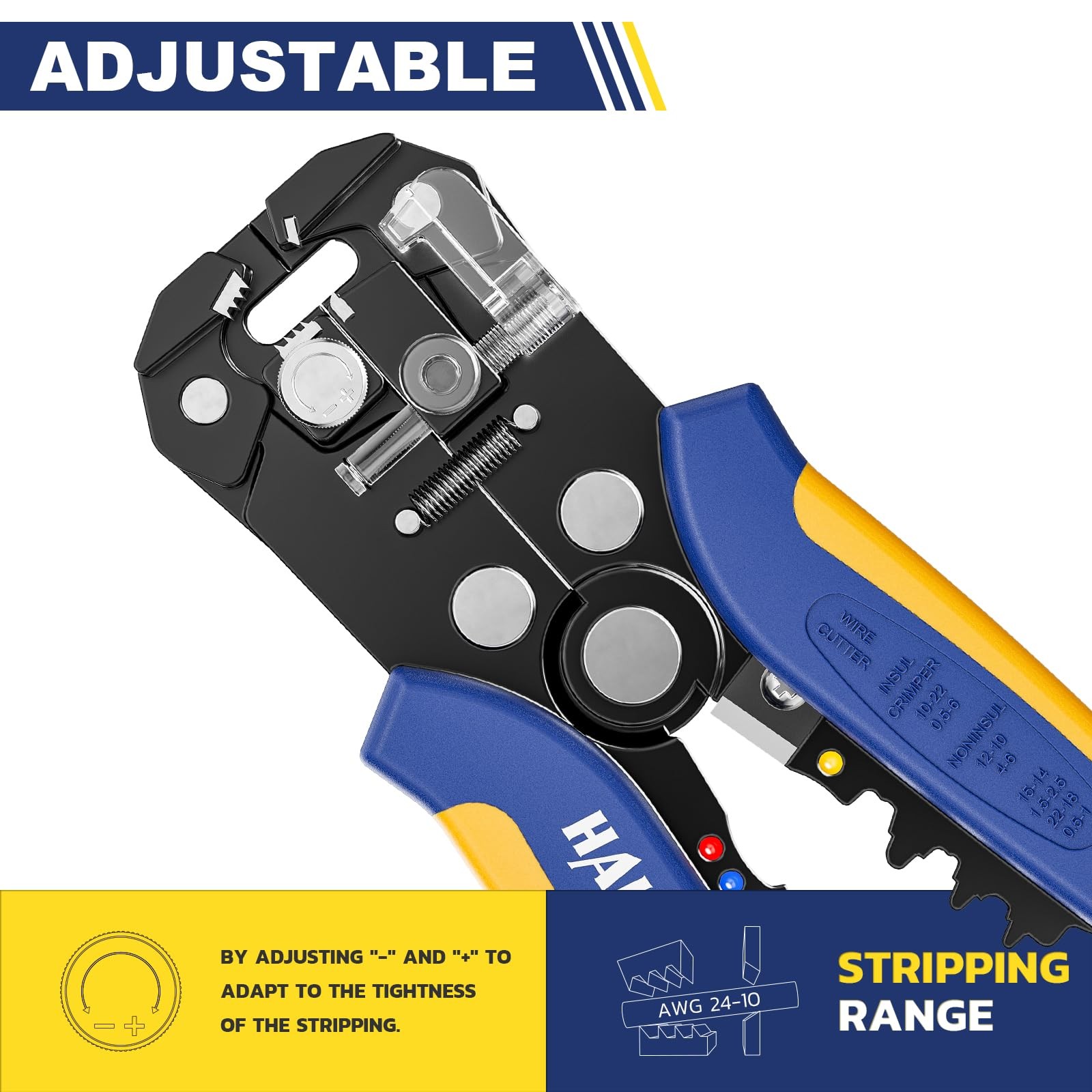 201pcs Wire Stripper Kit Automatic Wire Stripping Tool For Awg 2410 Cables With
