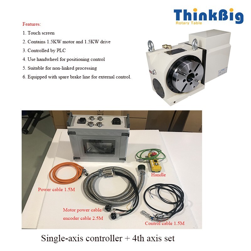 ThinkBig CNC 4th Axis CNC Rotary Table TB-170 + Single-Axis Controller Set Used