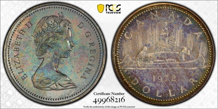 1972 S$1 PCGS SP63 Canada Voyageur Ag