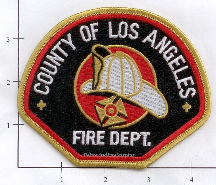 California - Los Angeles County CA Fire Dept Patch - Black Background