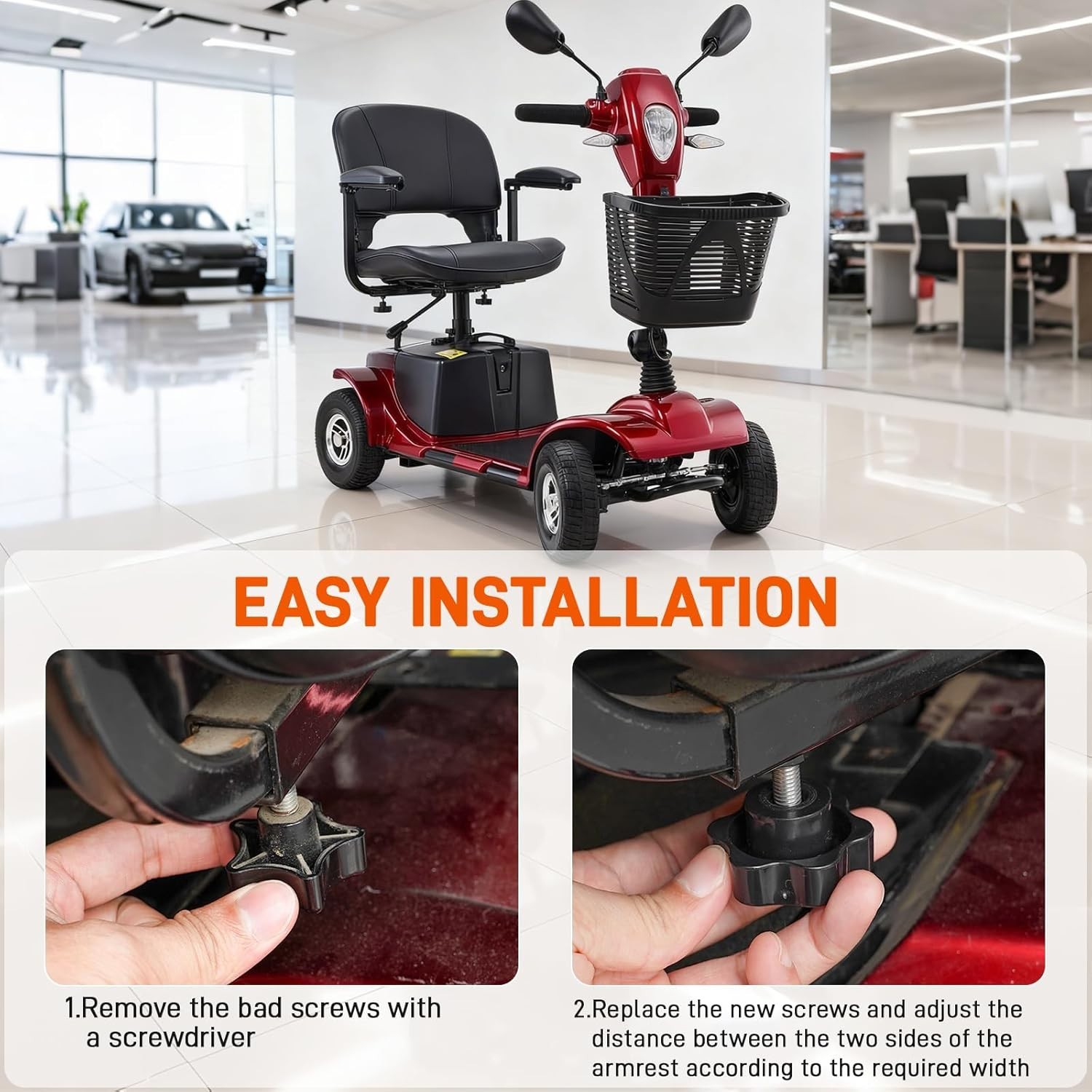 Lightweight Replacement Arm Adjustment Knobs for Mobility Scooter Comfort