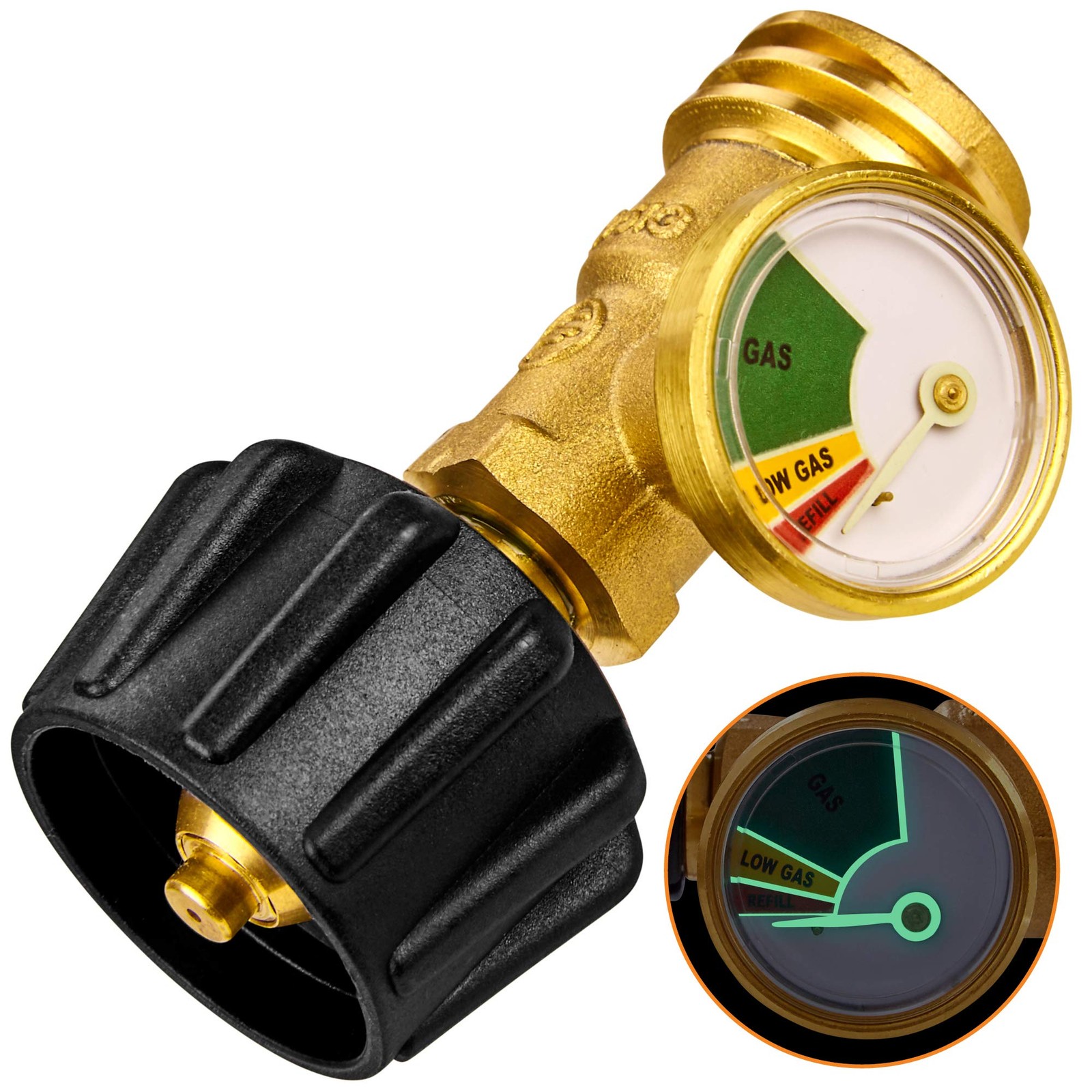 Propane Tank Gauge Level Indicator Leak Detector Gas Pressure Meter Color Coded