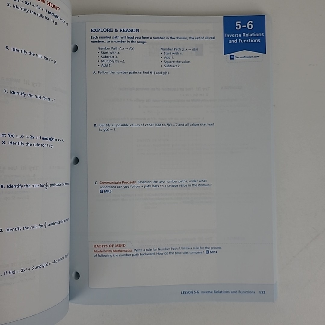 Savvas enVision Algebra 2 Common Core 2024 Student Companion Paperback