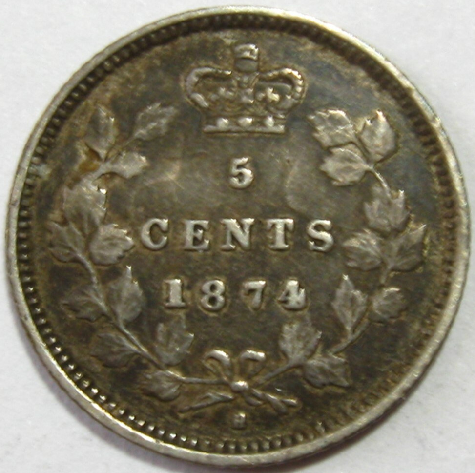 1874 H Canada 5c Cents - VF Very Fine - #6357-28