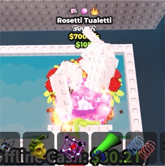 Roblox Rosetti Tualetti Secret Game Asset with $700 & $100 Values