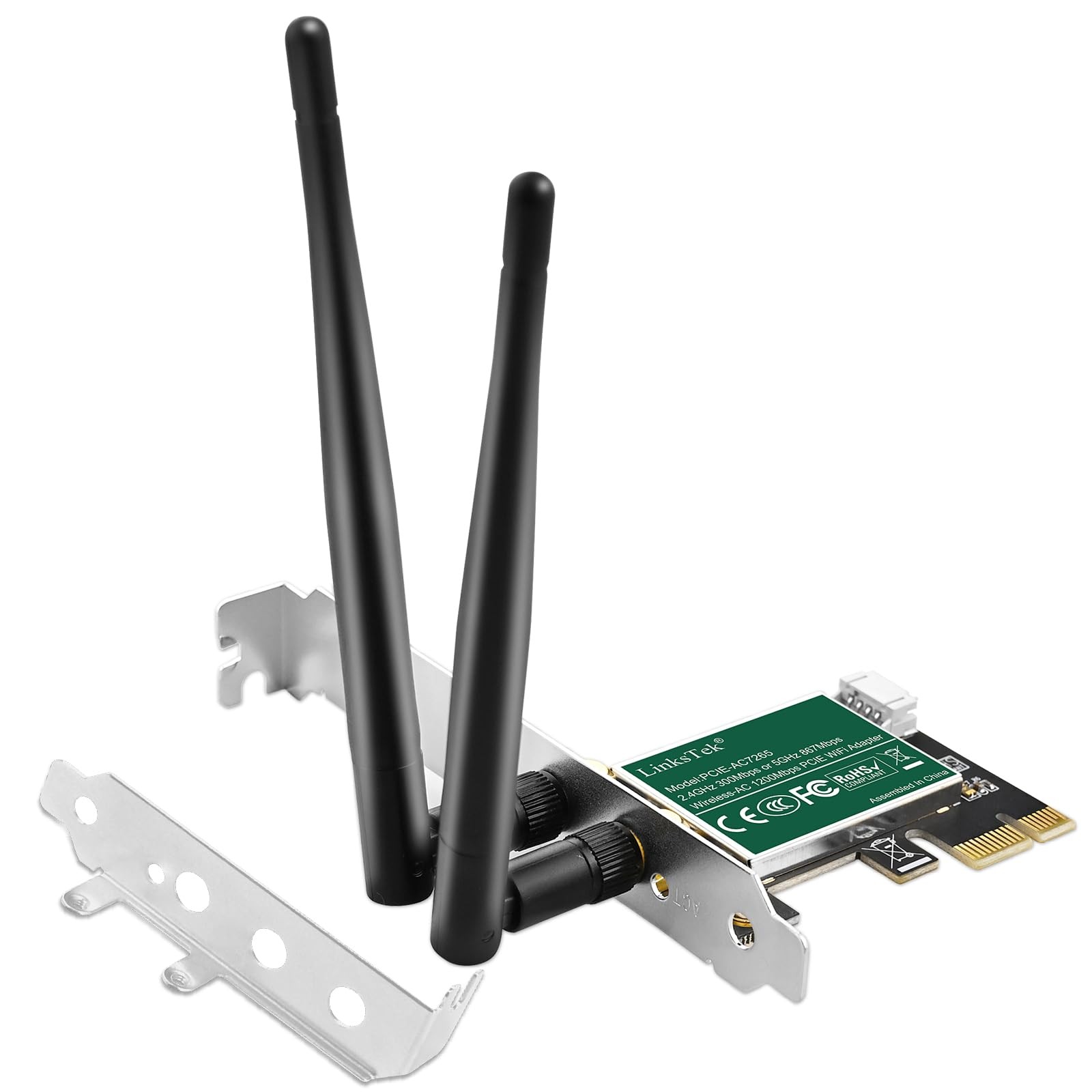 LinksTek Wireless-AC 1200Mbps (2.4GHz 300Mbps and 5GHz 867Mbps) PCIE WiFi...