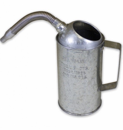 94486 Funnel King 2 quart Measure Can with Flex Spout, Galvanized, Heavy Duty