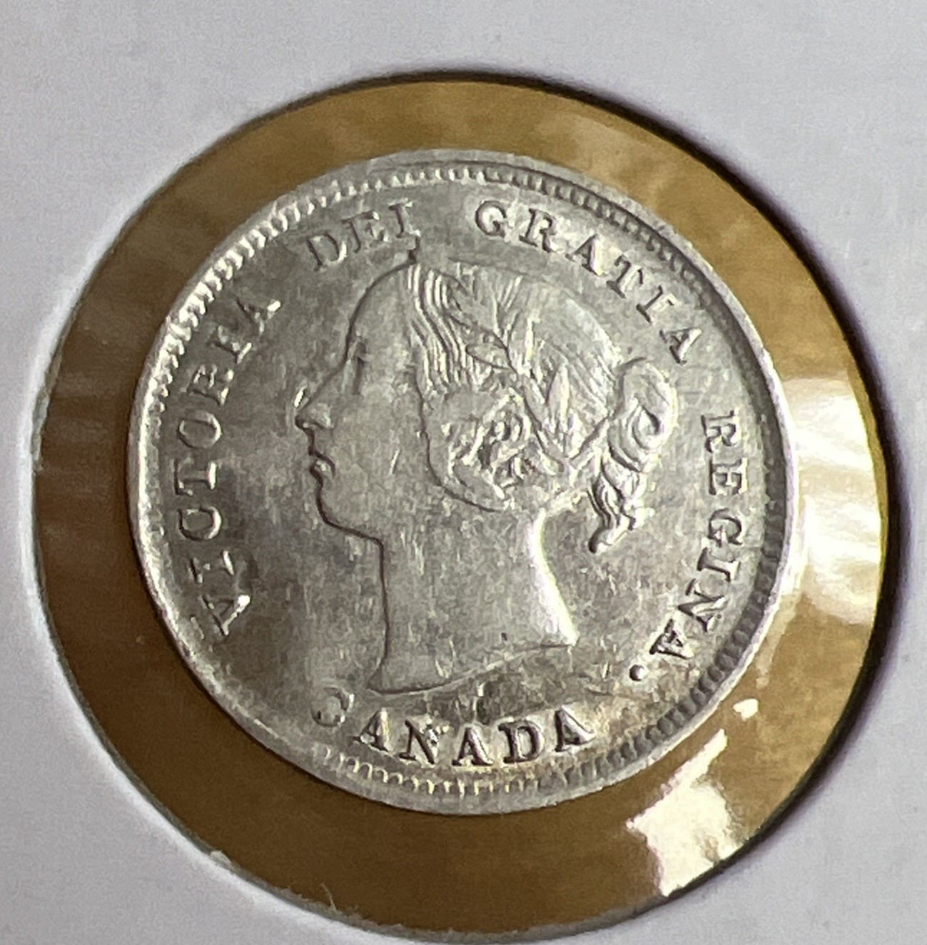 1885 Canada 5 Cents Silver Foreign Coin