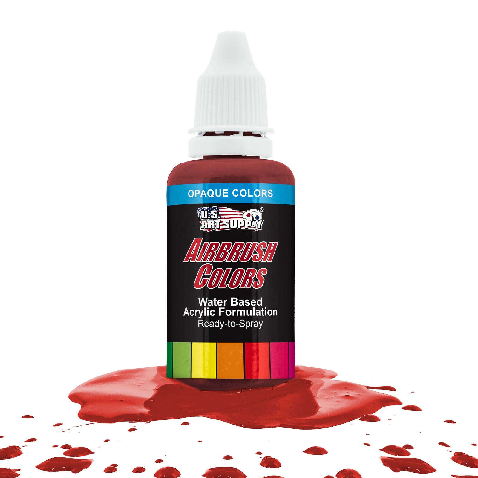 US Art Supply 1-Ounce Opaque Crimson Red Airbrush Paint