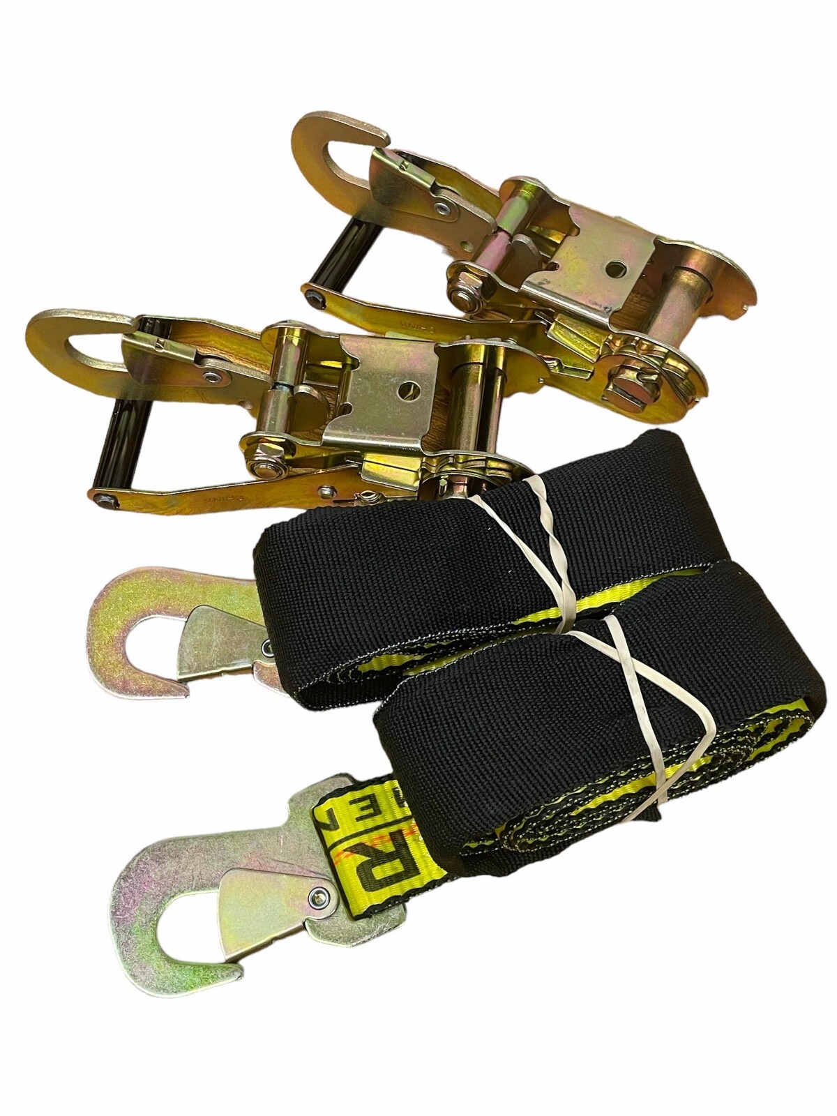 Autoloader/Repo Tow Truck Tie Down Kit. 2 Snaphook Ratchets + 2 Snaphook Straps