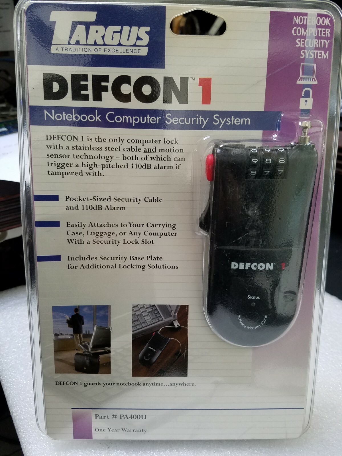 Targus Defcon 1 Notebook Computer Security System Lock #PA400U