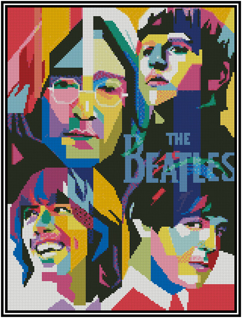 The Beatles Pop Art Counted Cross Stitch CHART No. 51-117