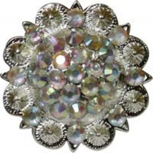 Showman Silver Concho w/ Iridescent Crystal Rhinestones