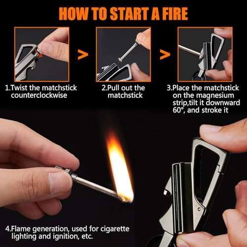 2 Pack Permanent Match Infinity Lighter, Multitool Keychain Bottle Opener,