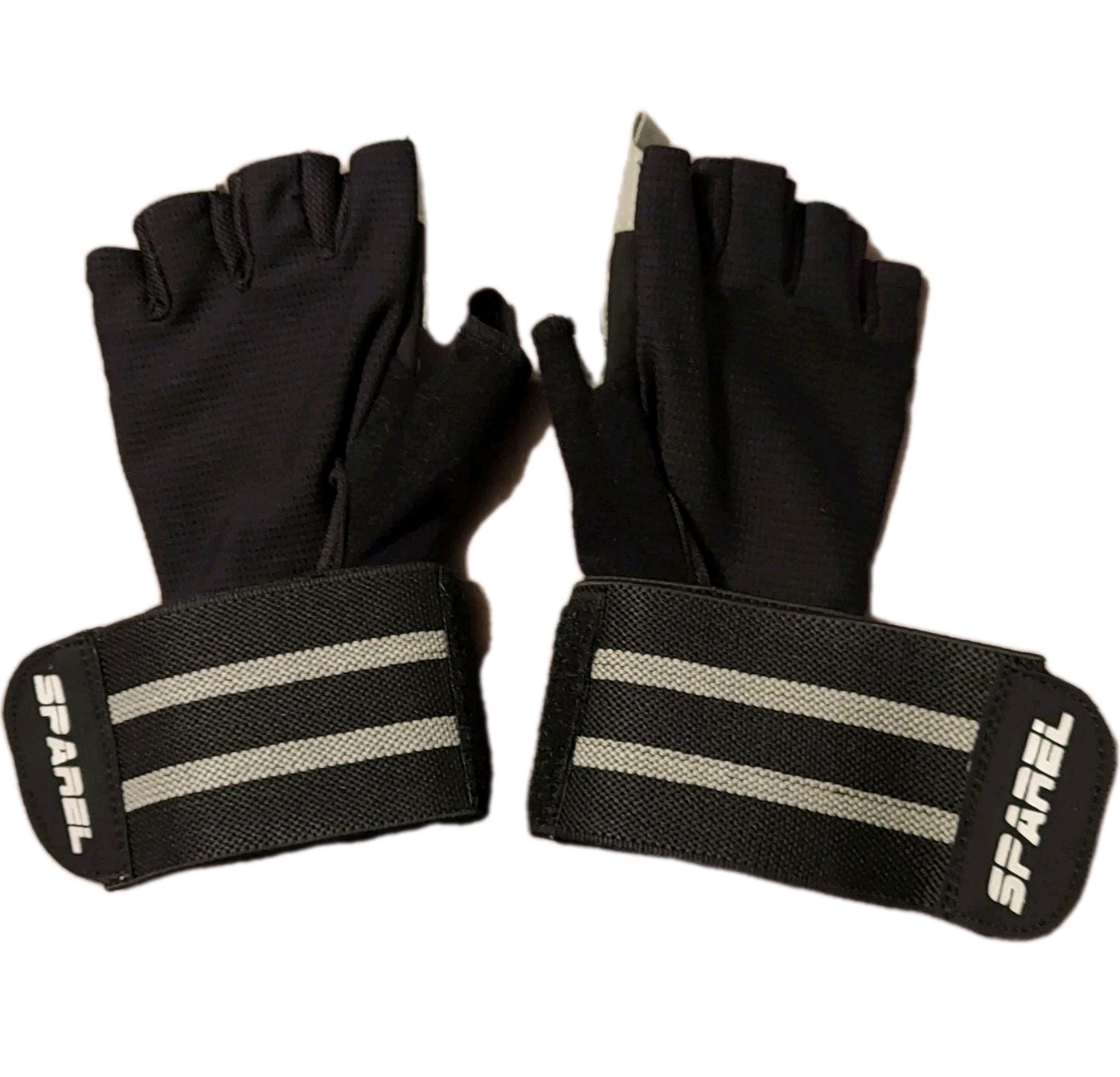 SPARL Weightlifting Gloves w/ Wrist Wraps Black Gym Training Fitness Gloves