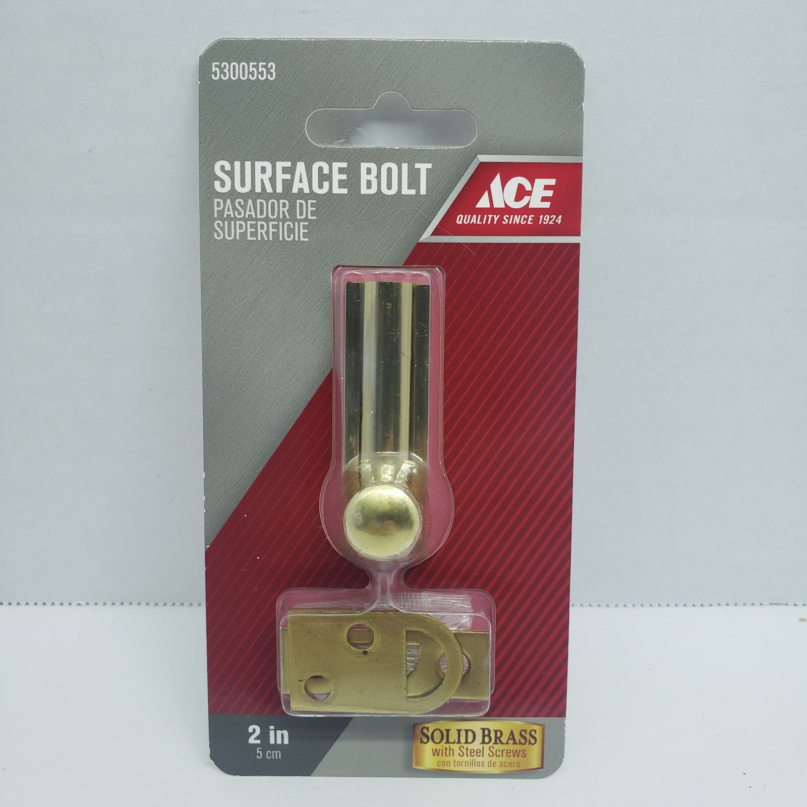 ACE Surface Bolt Solid Brass  2" #5300553