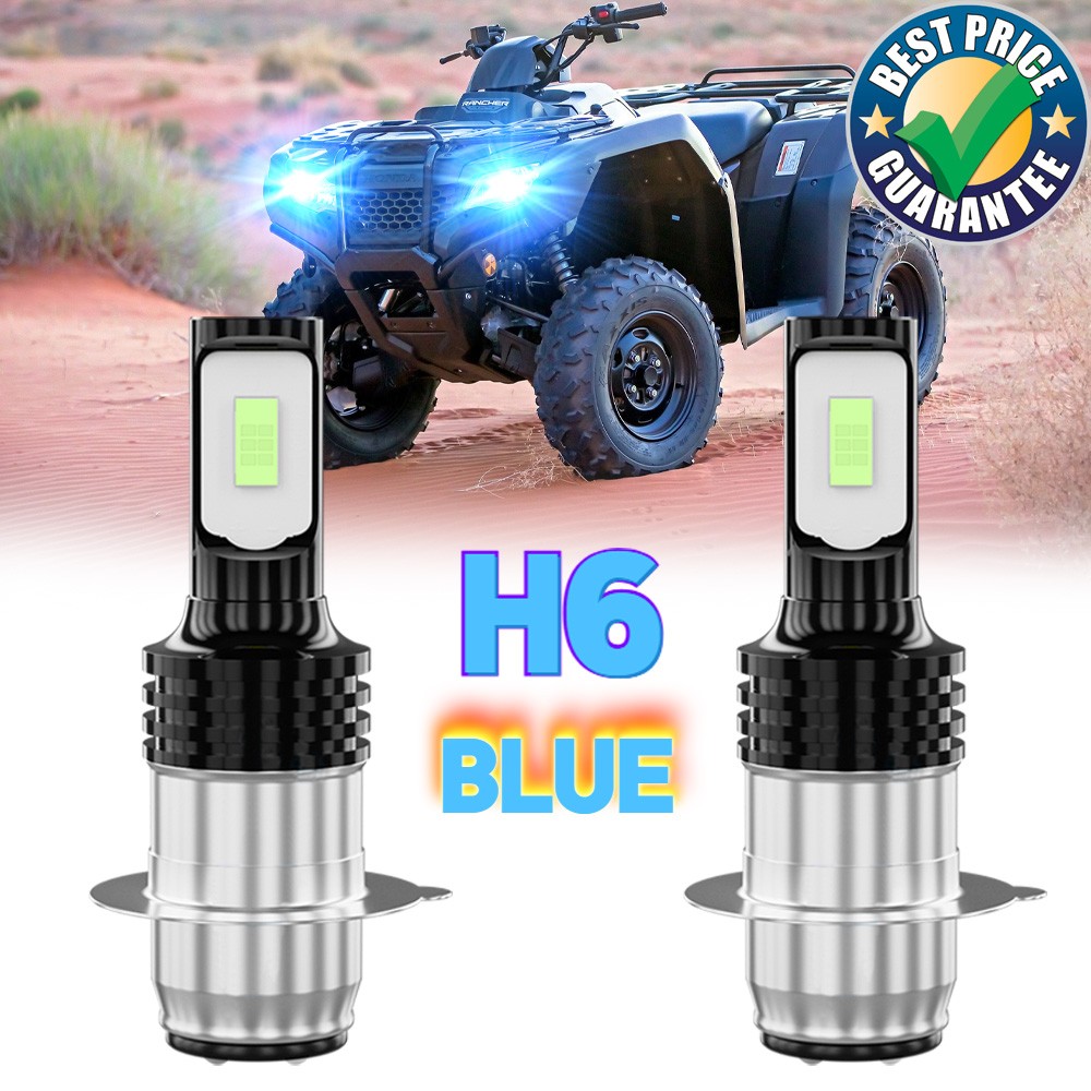 For  Honda FourTrax 300 1988-2000 8000K BLUE H6 LED Headlight Bulbs 2X
