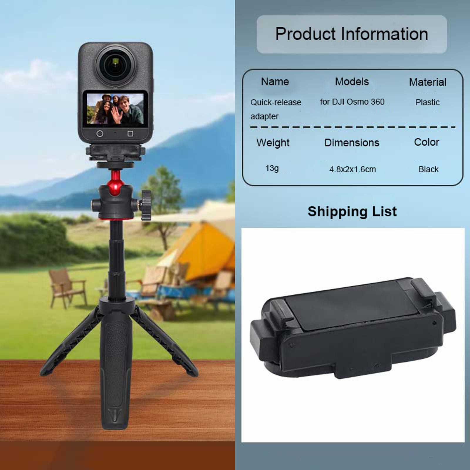 Magnetic Quick Release Adapter Mount for DJI OSMO 360 Camera Stand Mount Adapter