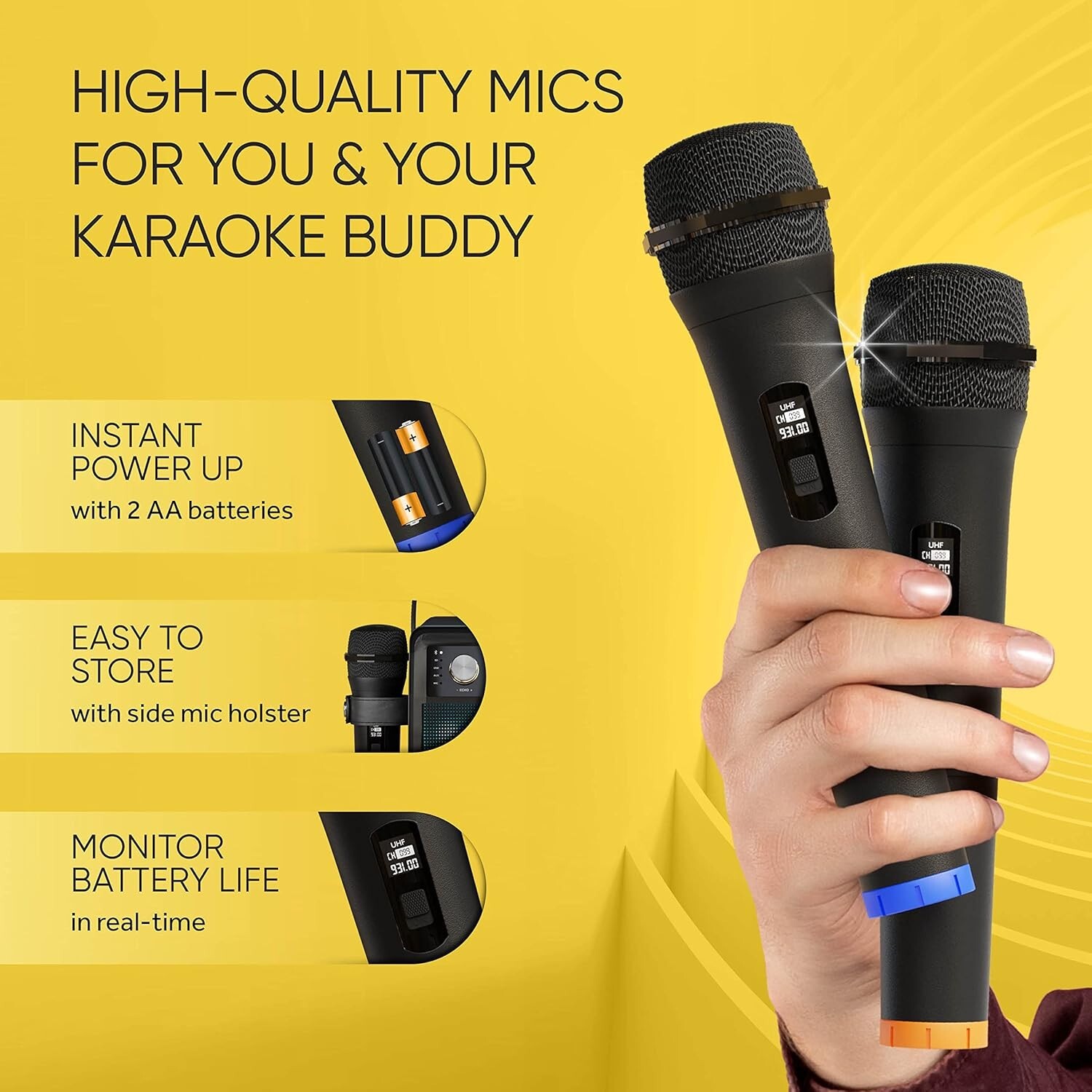 MASINGO Karaoke Machine/Party speaker. Ostinato M7 2 Wireless Mics Bluetooth