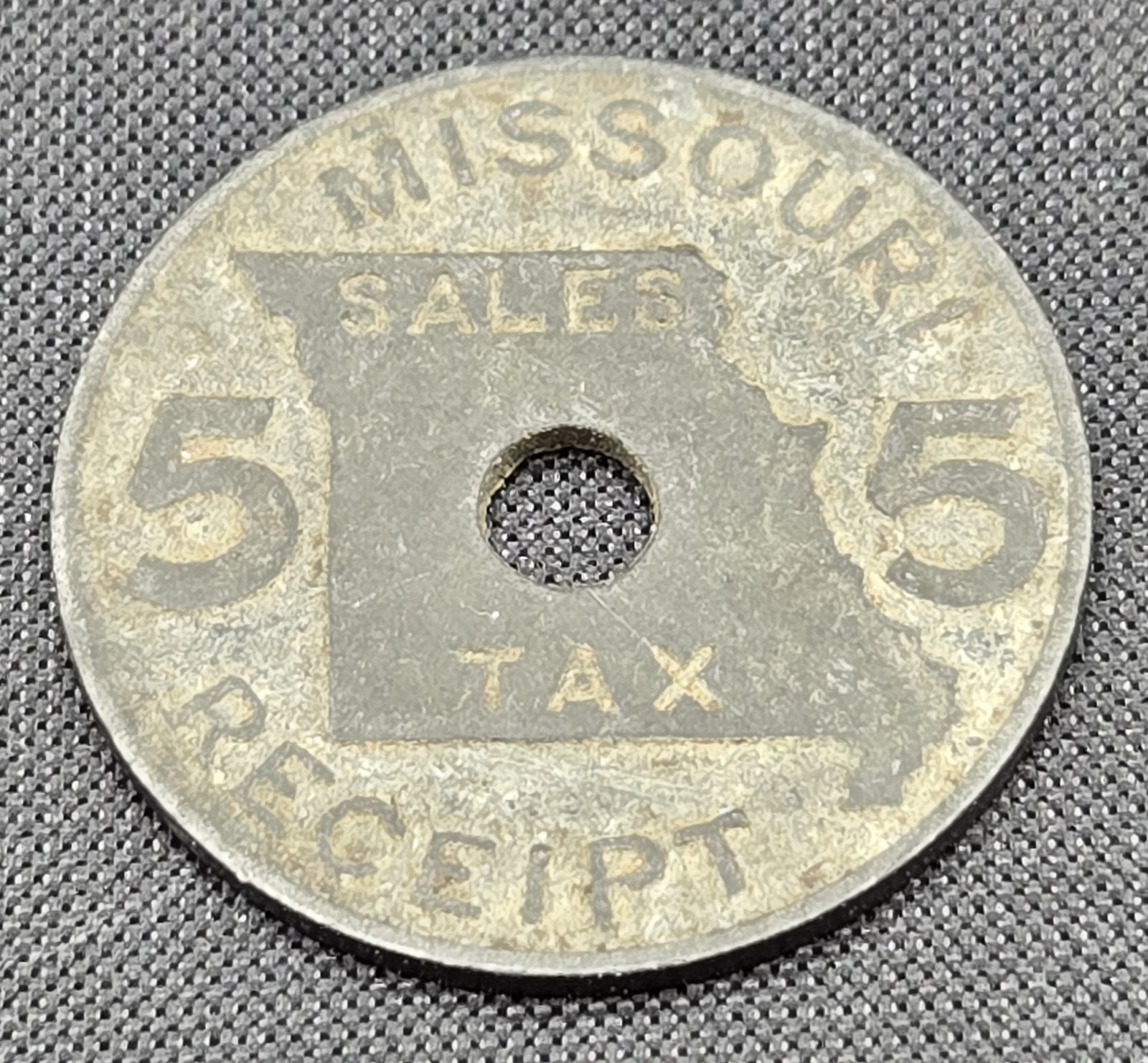 c. 1937-42 Missouri 5 Mills Sales Tax Receipt Token Vintage