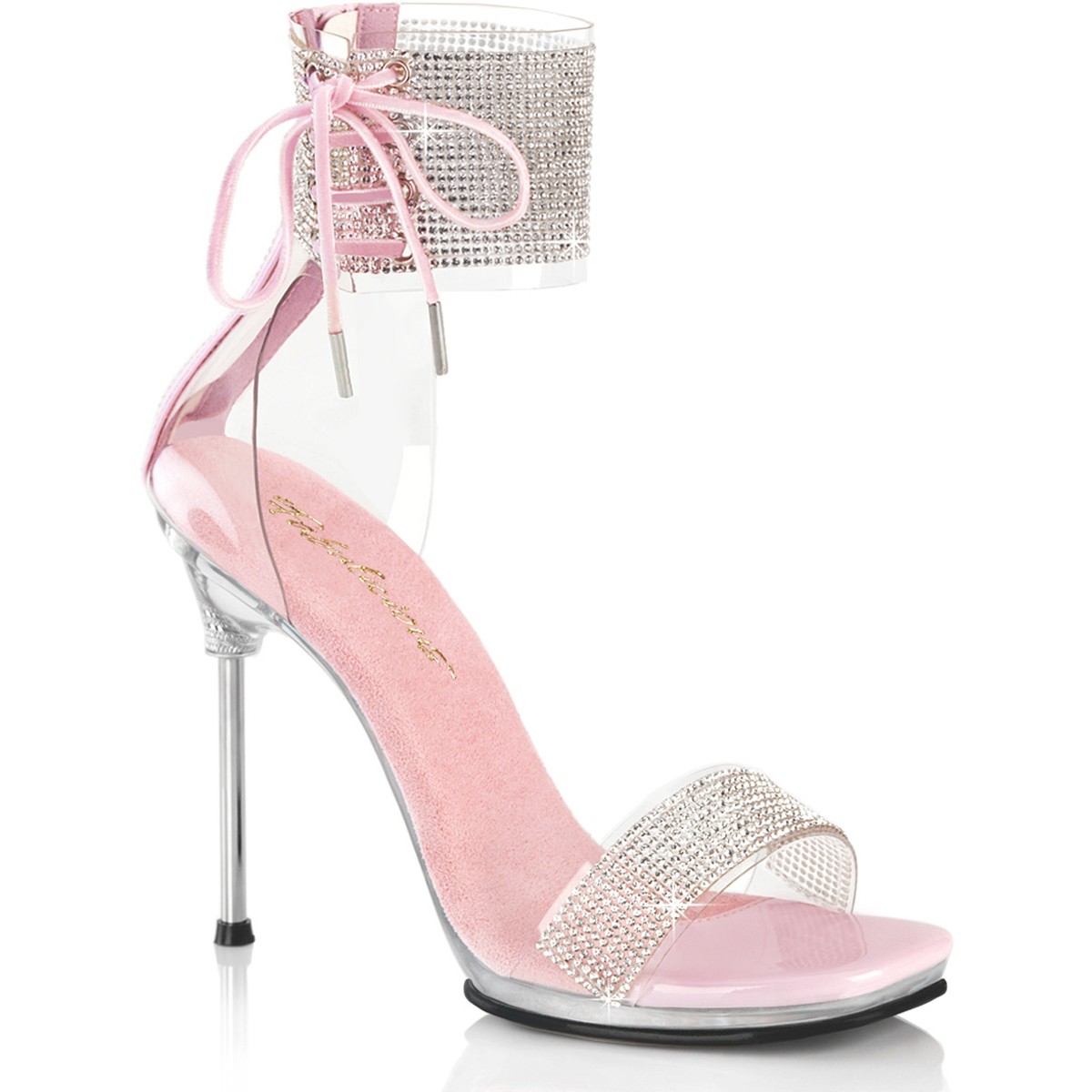 Pleaser Fabulicious 4" Heel Rhinestone Ankle Cuff Sandals Adult Women Chic/47
