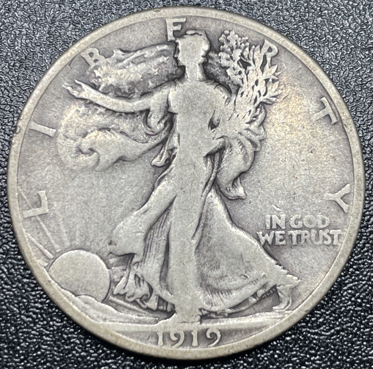 1919-S San Francisco Walking Liberty Silver Half 50c Fine F+