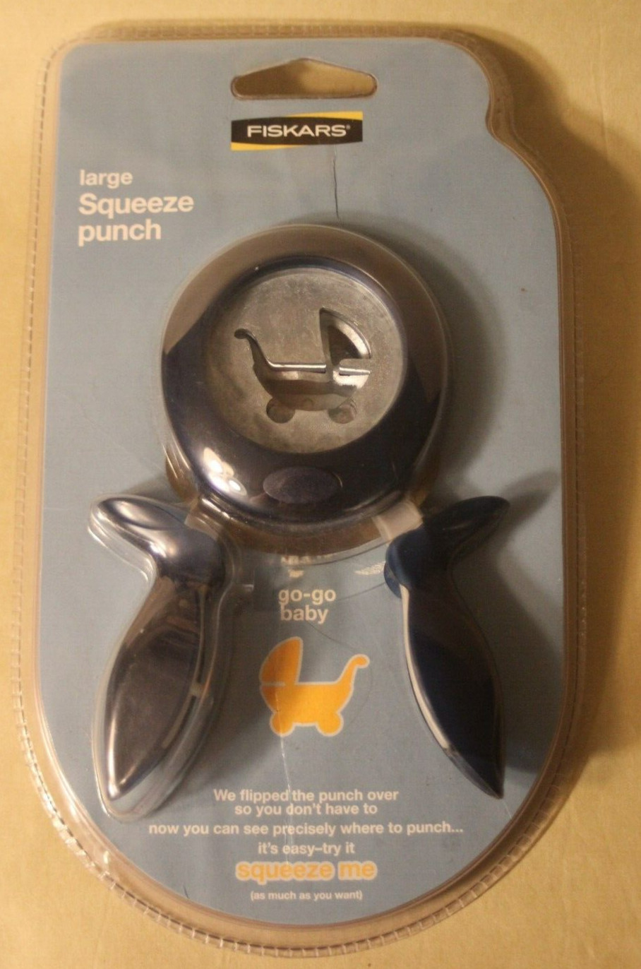 Go-Go Baby Buggy  Large 1.5 Inch Fiskars Squeeze  Paper Punch 12-7428 2006 New