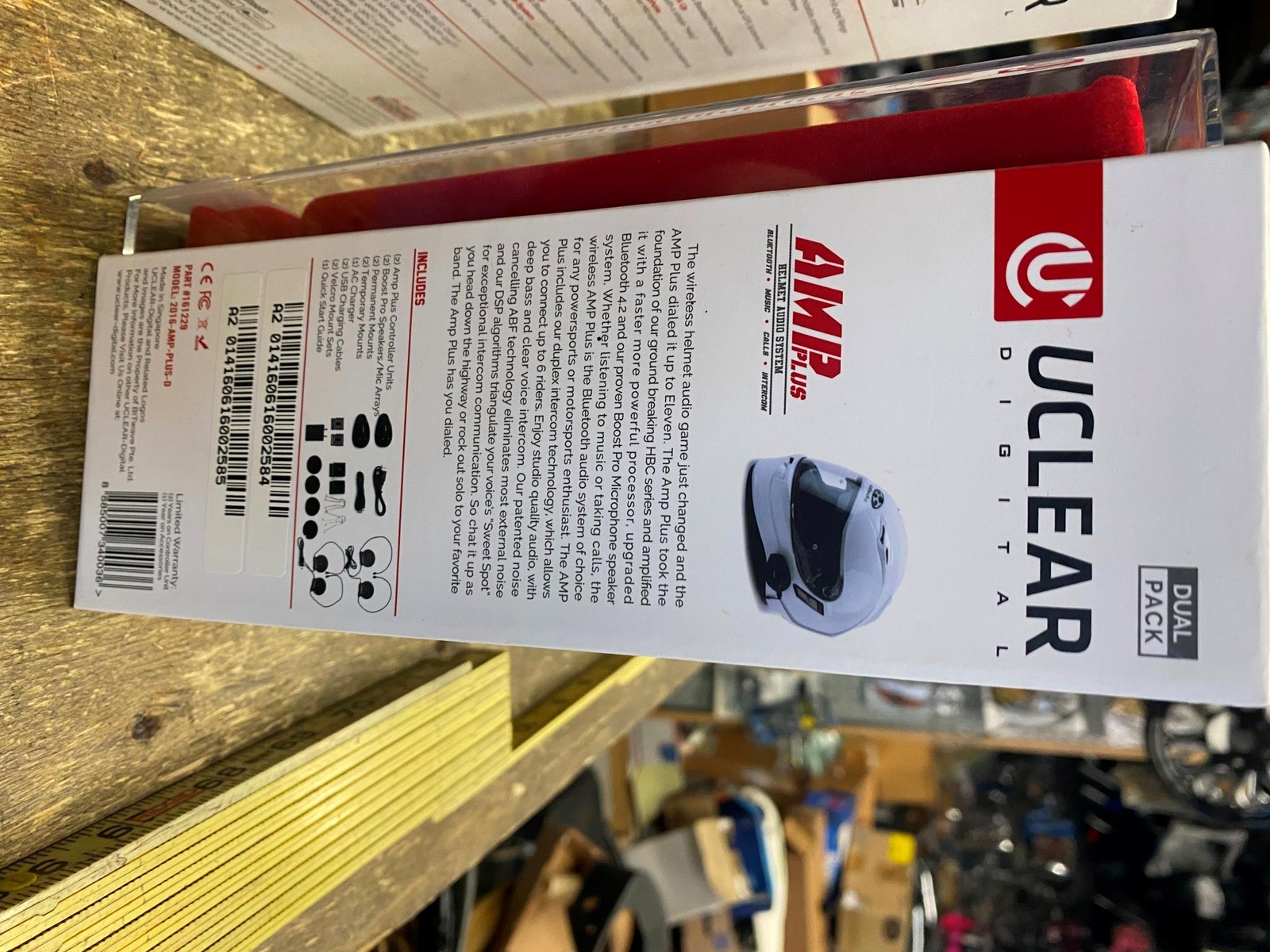 Uclear AMP Bluetooth Helmet Audio System Motorcycle Dual Headset Boost Speaker