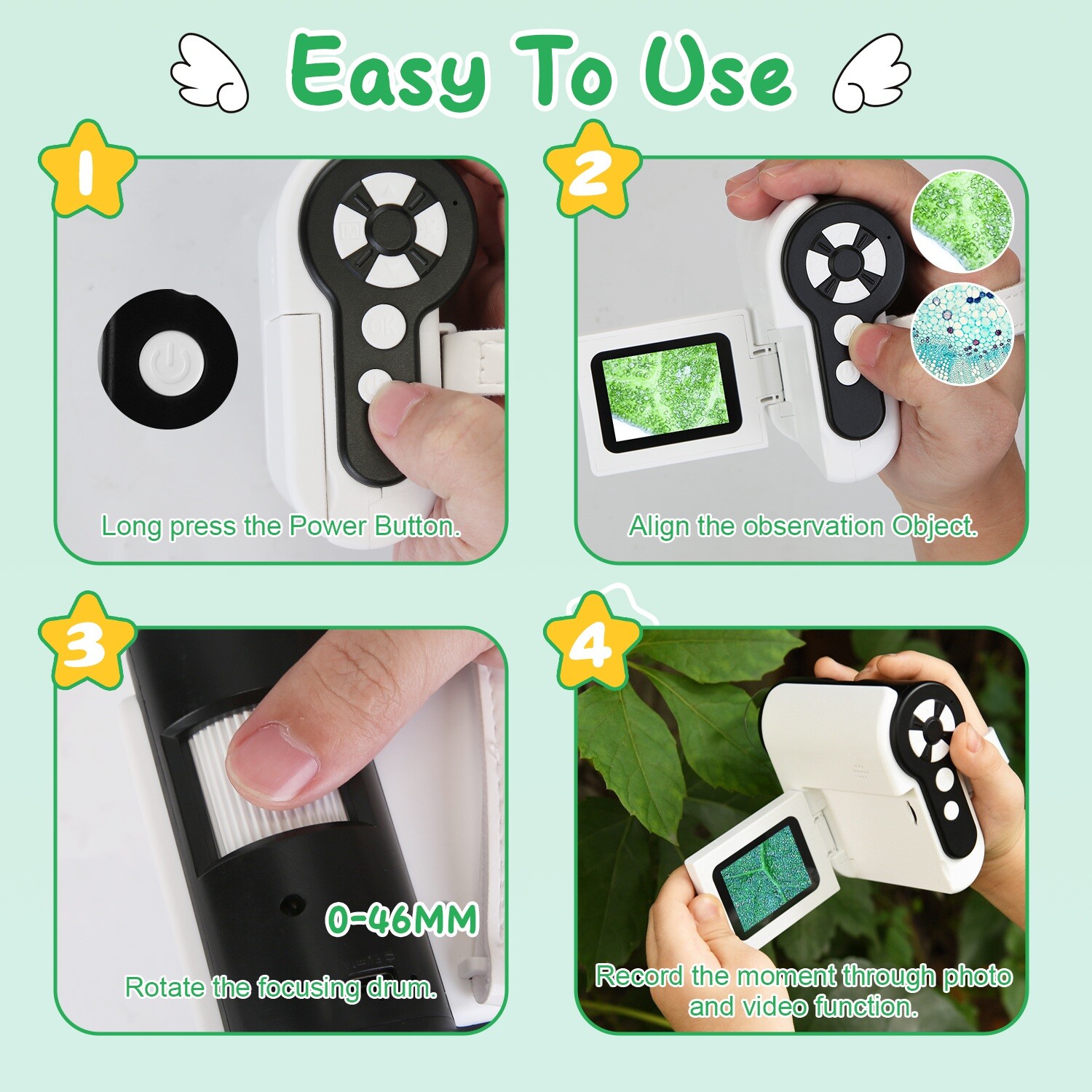 Portable Handheld Microscope DV Camera Pocket Telescope 100X-1000X Magnification