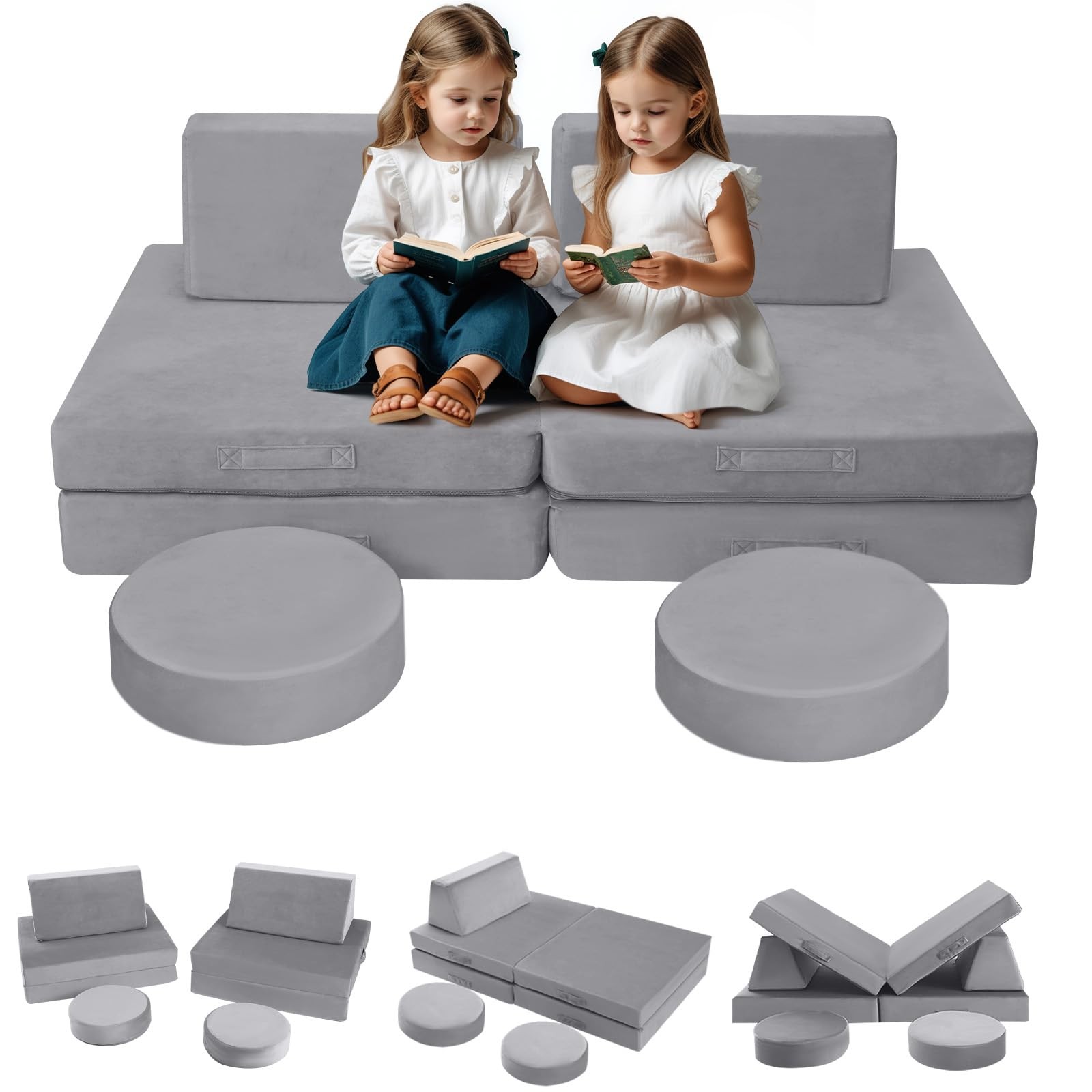 MeMoreCool Kids Modular Play Couch – Compact Foam Explorer Sofa for Toddlers,...