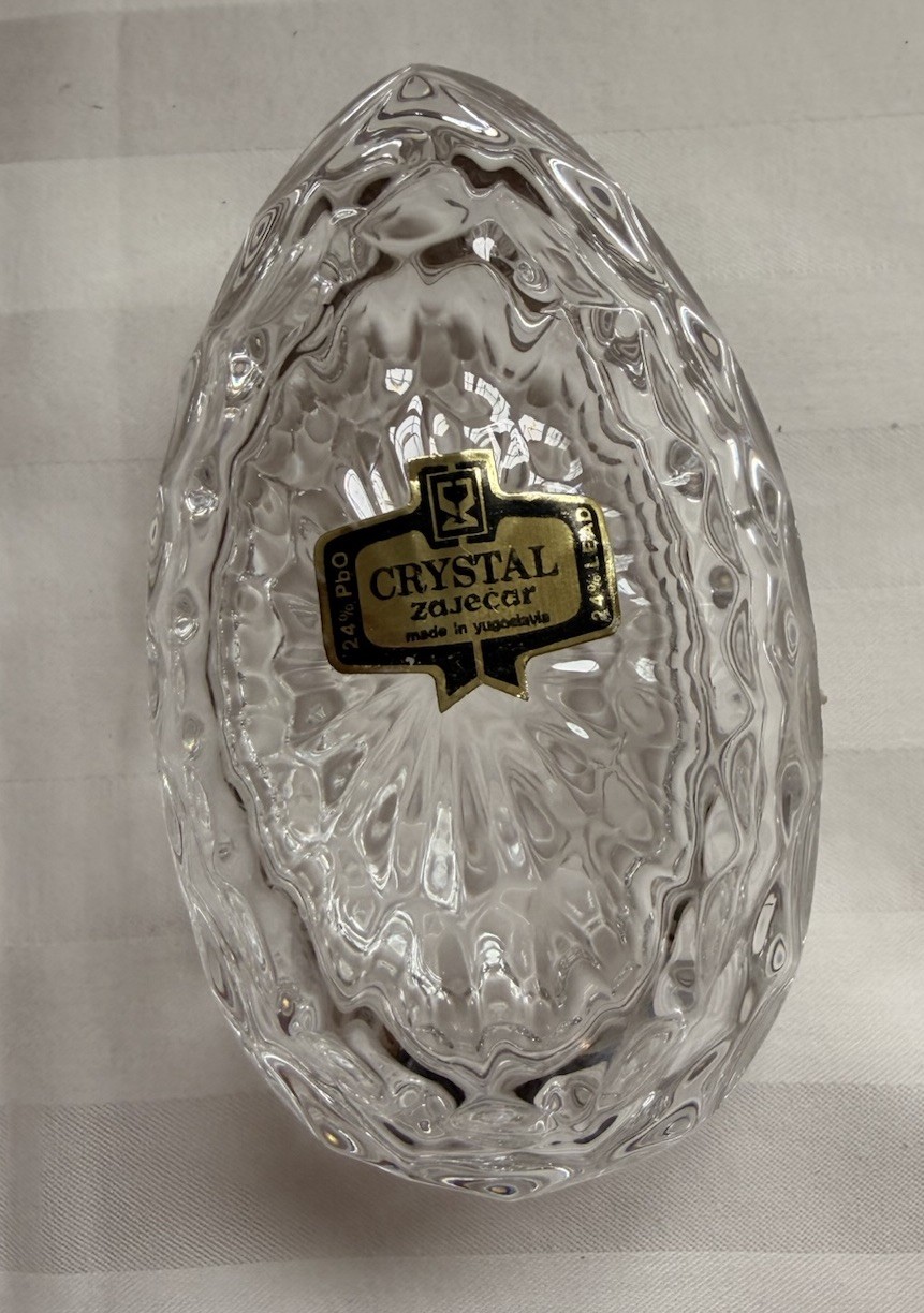 Forever Crystal NWB Crystal Egg, 24% Fill Lead Crystal, Style #325122