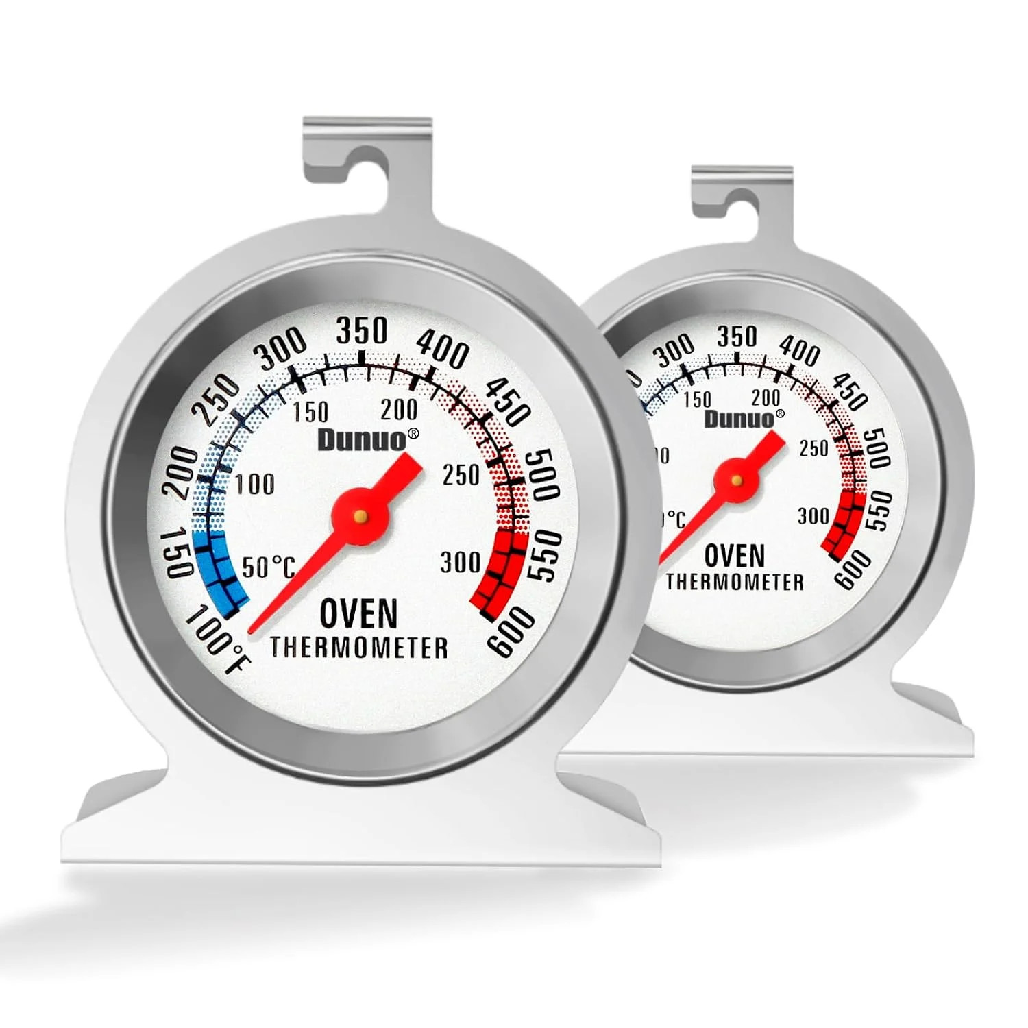 2-Pack Oven Thermometer, 50-300°C/100-600°F Dual Scale | 304 Stainless Steel & T