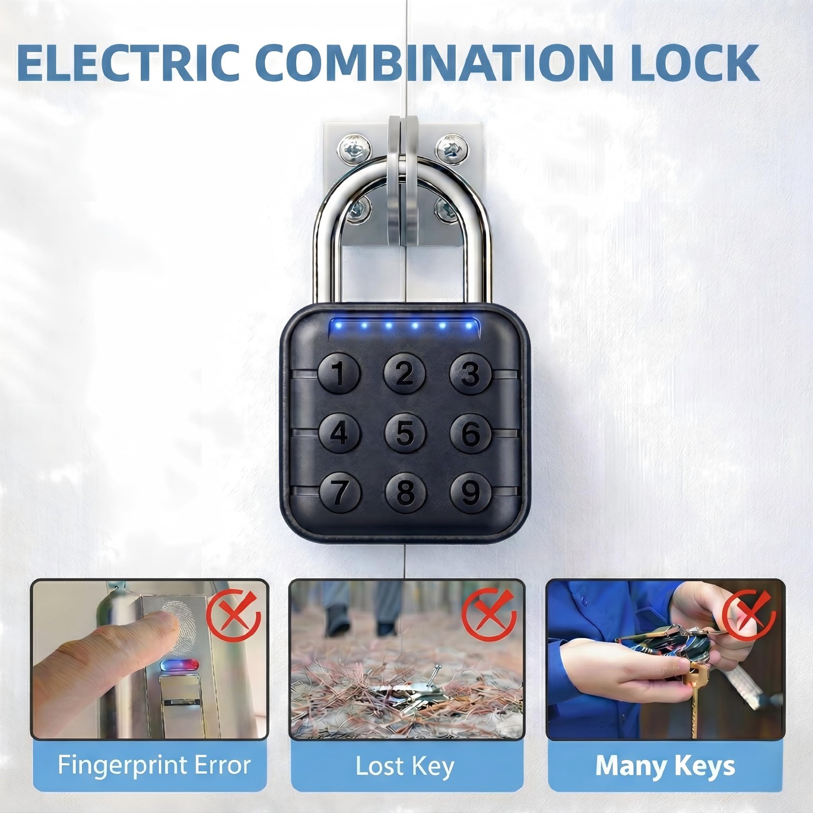 TLYITU Combination Padlock – Lock with 6-Digit 1 Pack, Black