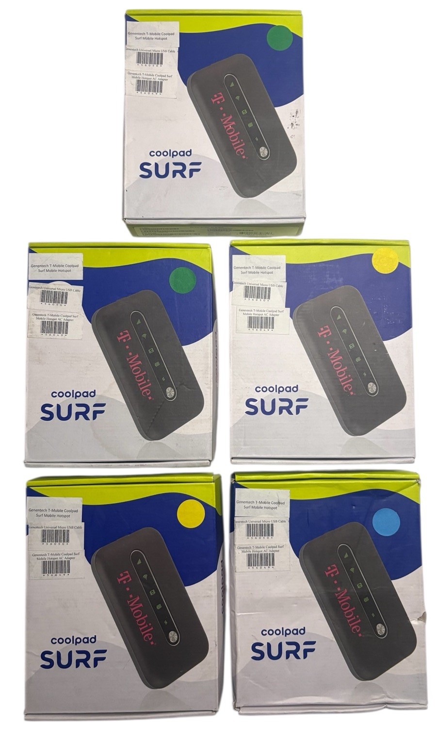 Lot Of 5 NEW T-Mobile Coolpad Surf CP332A Black WiFi HotSpot Modem, 4G LTE