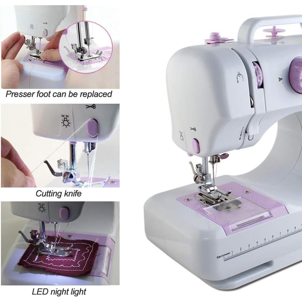 Mini Sewing Machine, Portable Sewing Machine for Beginners with 12 Built-In S...