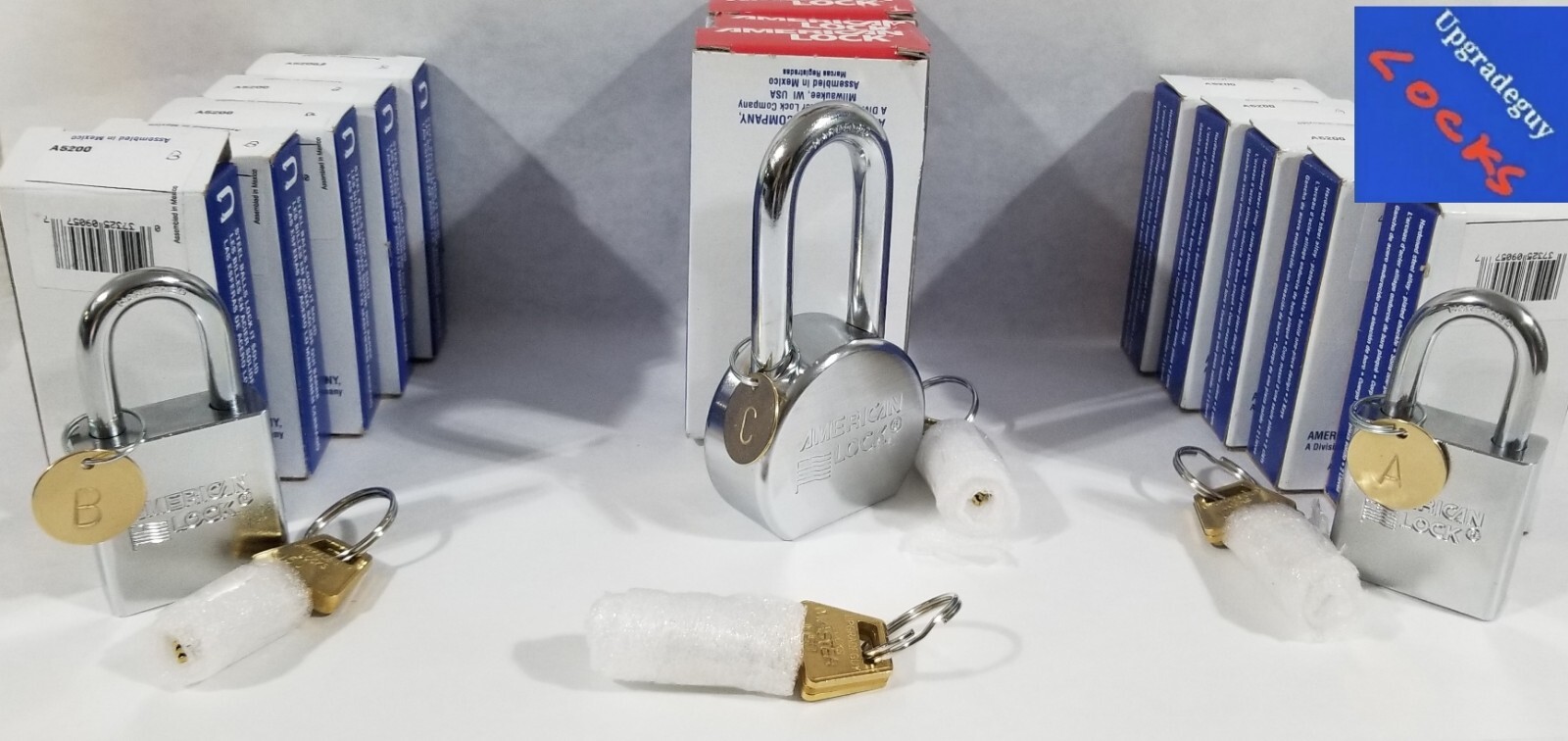 13 Master Keyed Padlocks, Great For Commericial Use, 3 Sub Groups with ID Tags