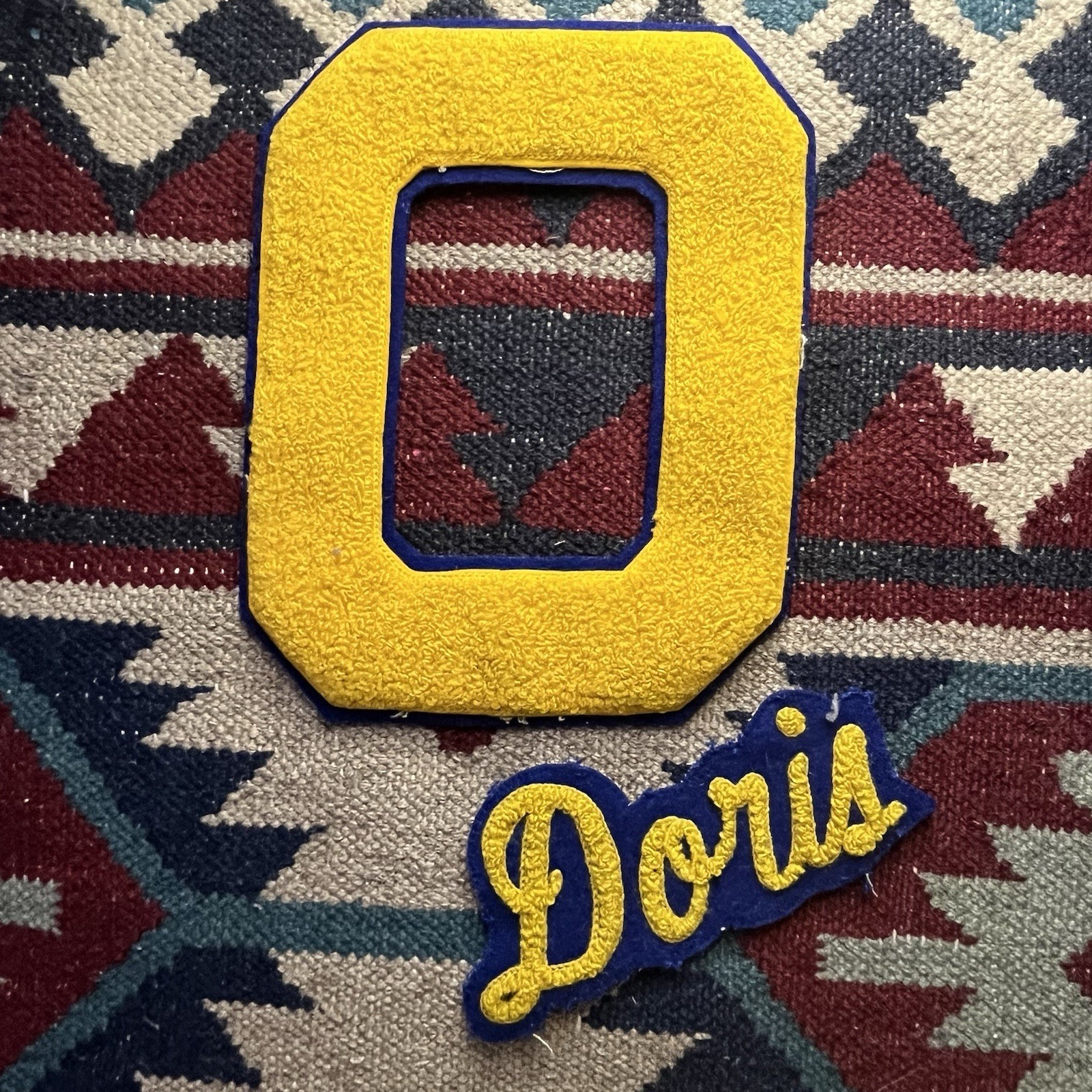 Vintage Varsity School Chenille Sweater Jacket Patch Set