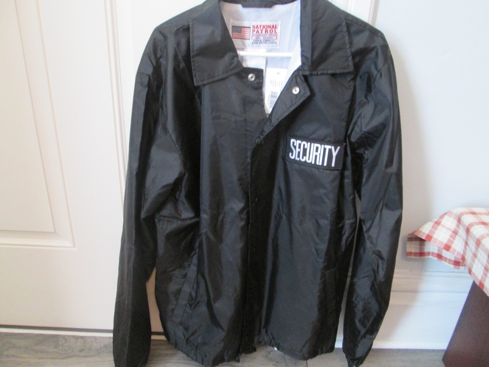 NWT National Patrol Security Jacket Men’s Small Snap Closure Front Black
