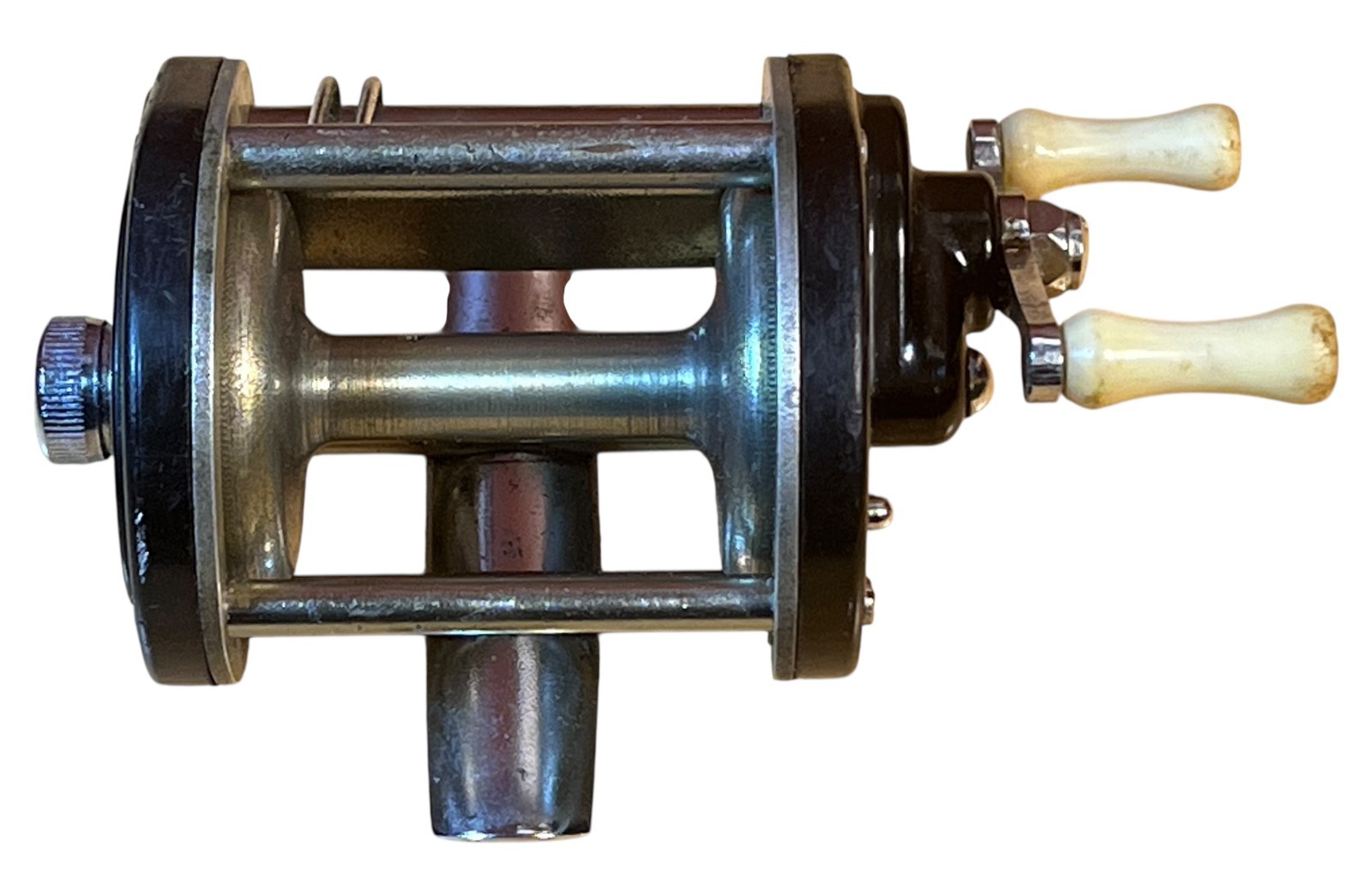 Outdoorsman Castomatic Fishing Reel Vintage 1940s Bakelite Nickel-Plated Brass