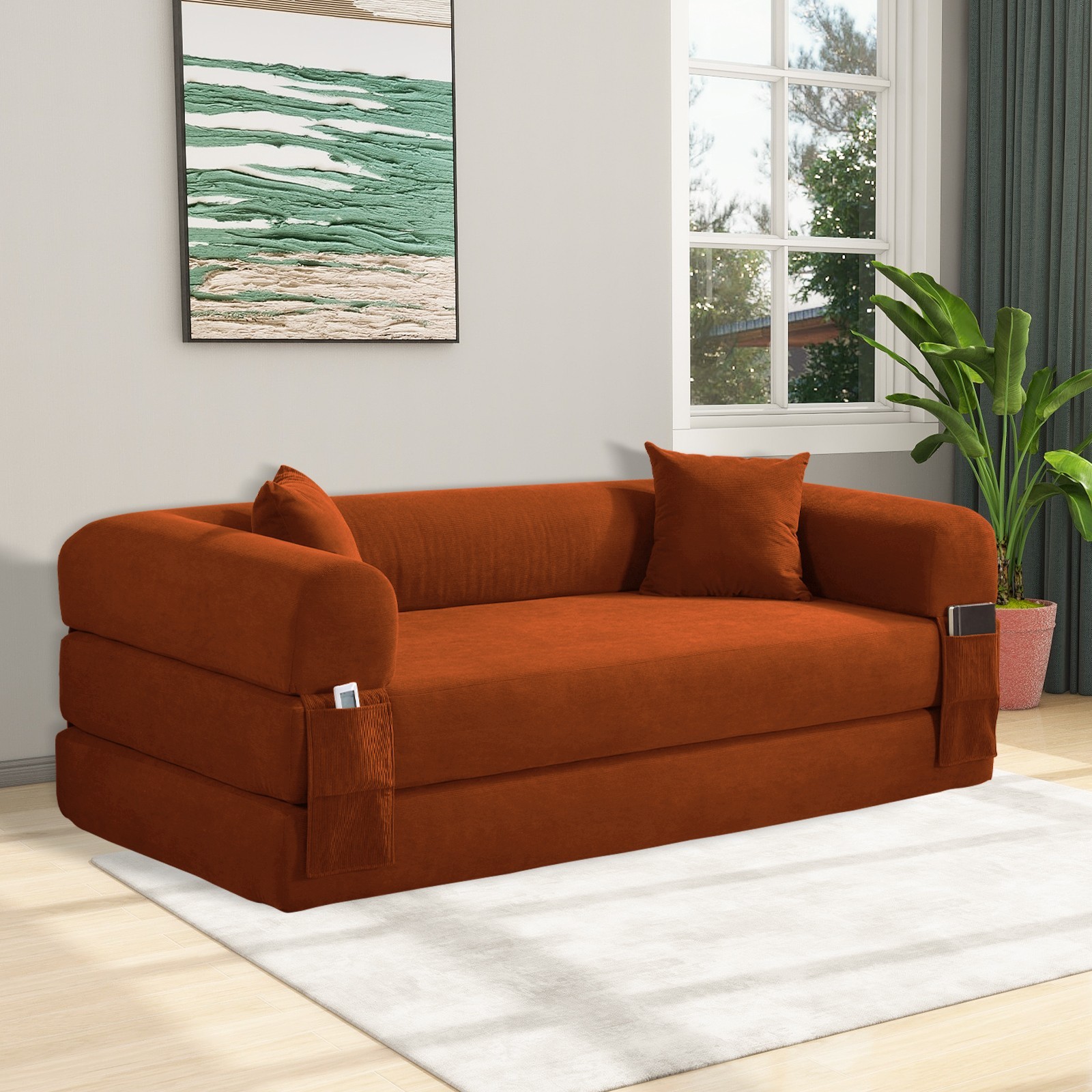 Convertible Sofa Bed,Floor Couch Foldable Sleeper Sofa for Living Room,Bedroom