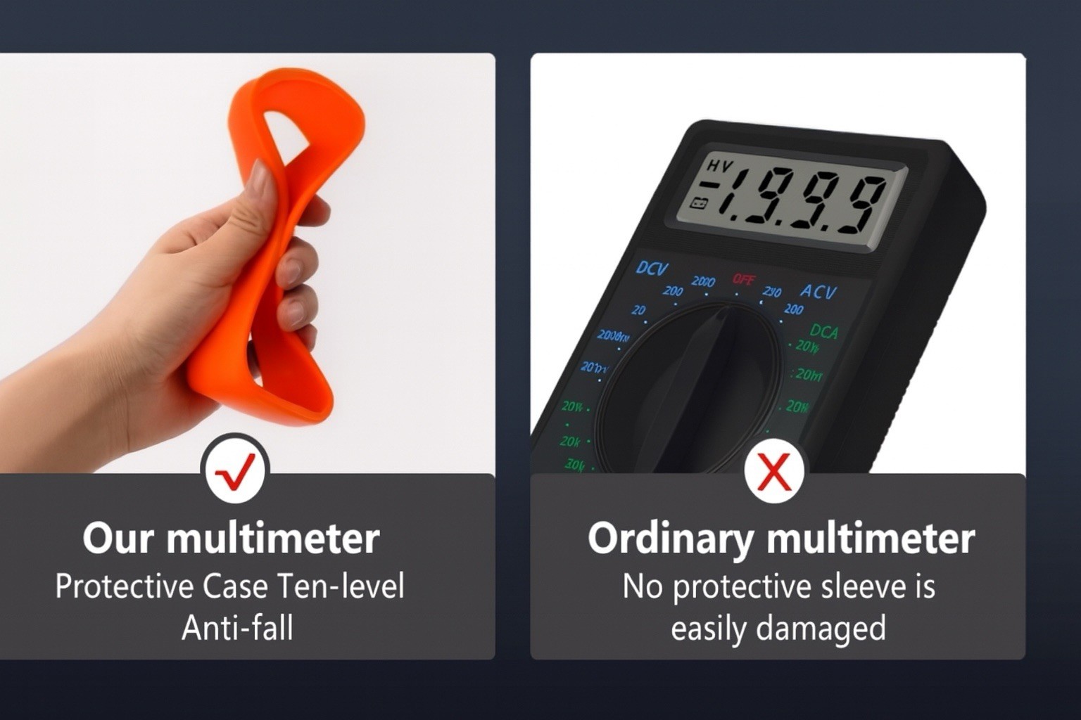 Digital Multimeter AC DC Voltmeter Ammeter Ohmmeter Volt Tester Meter XL830L USA