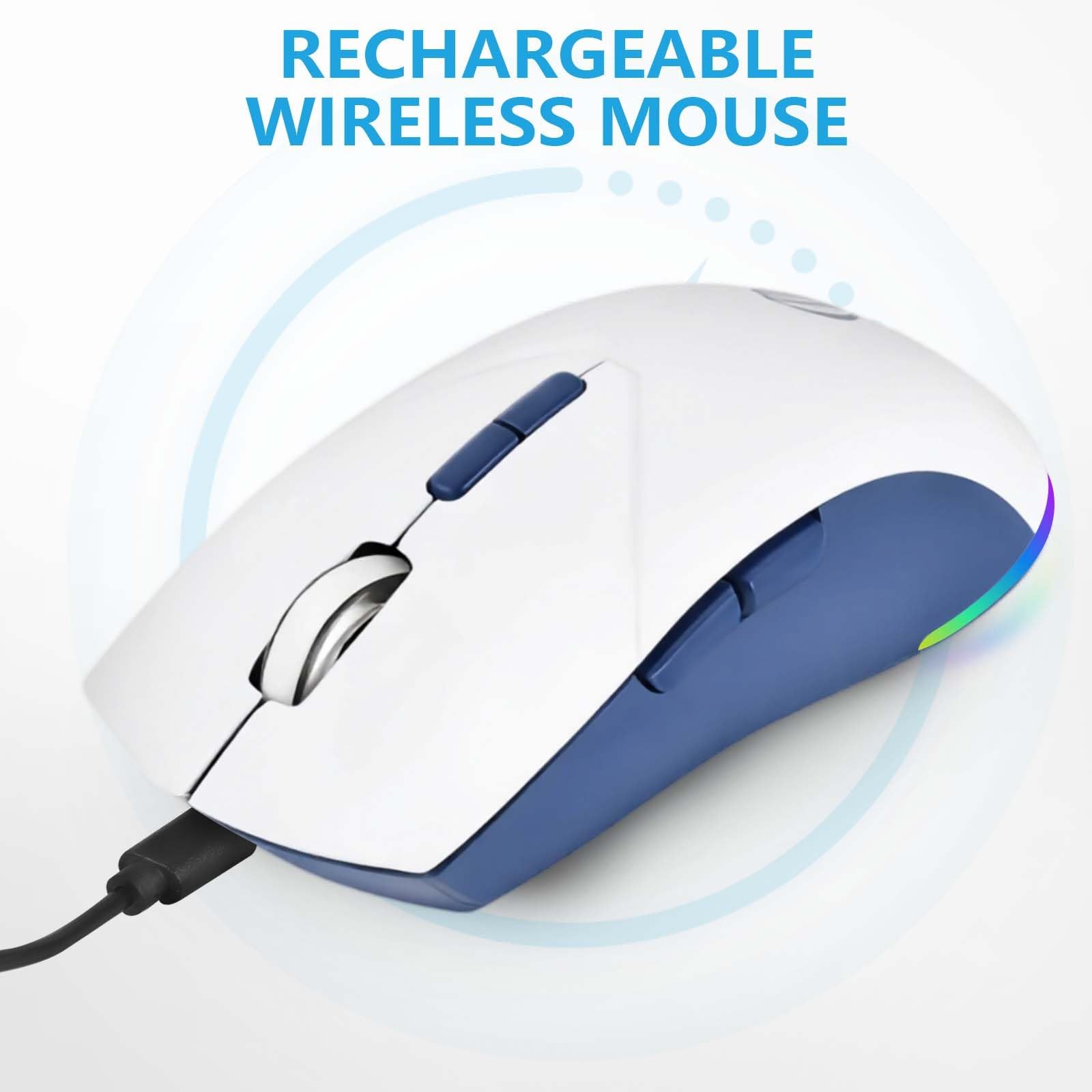 Wireless Bluetooth Mouse Rechargeable USB Optical LED Silent Dual Mode 2.4G