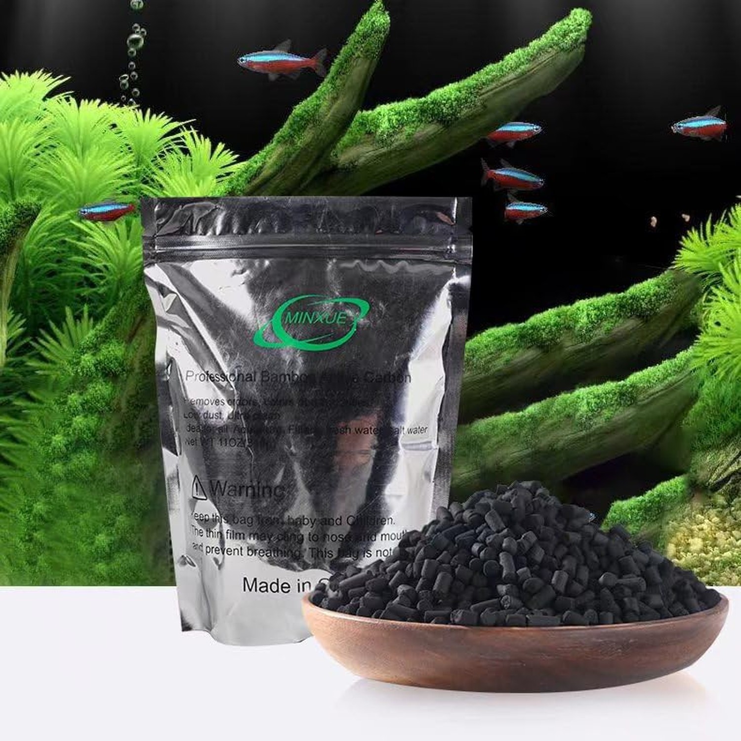 Activated Carbon Aquarium Bamboo Charcoal Pellets Clear Than Coal Filter Medi...