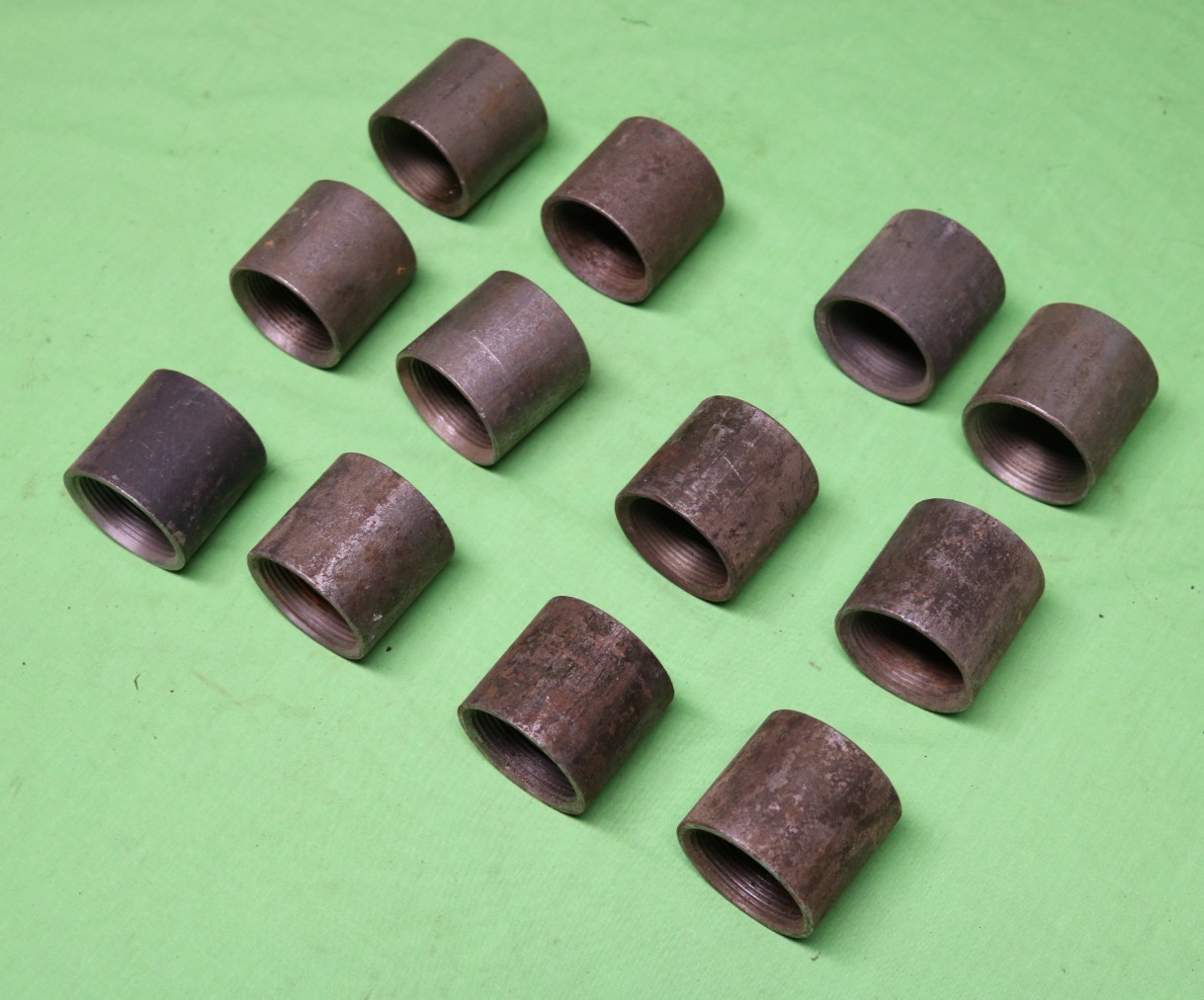 12 NOS 1-1/2" x 1-1/2" Black Iron Pipe Straight Coupling Fitting - NPT