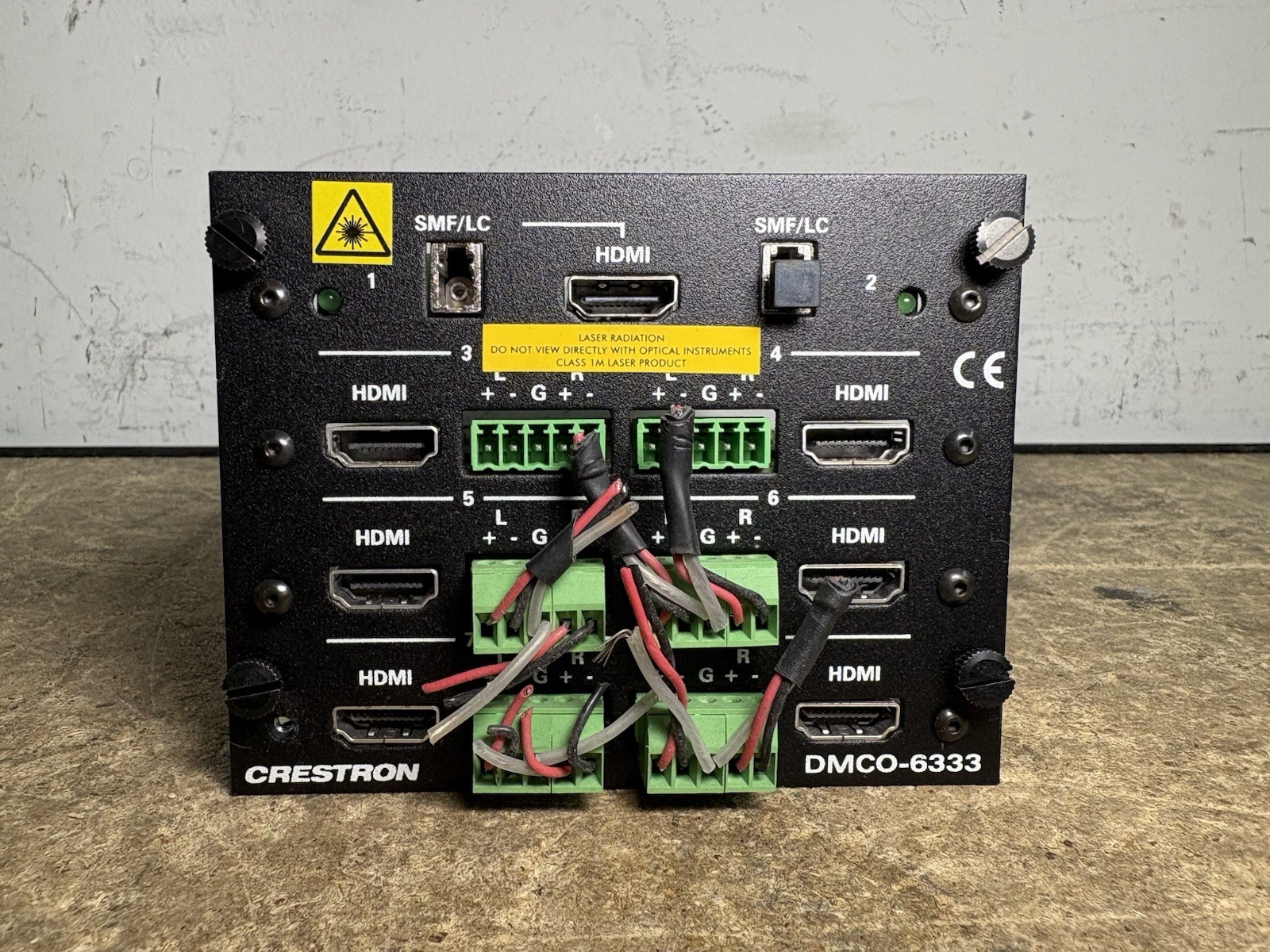 DMCO-6333 2 DM 8G SM Fiber w/1 HDMI & 6 HDMI w/6 Stereo Analog Audio Output Card
