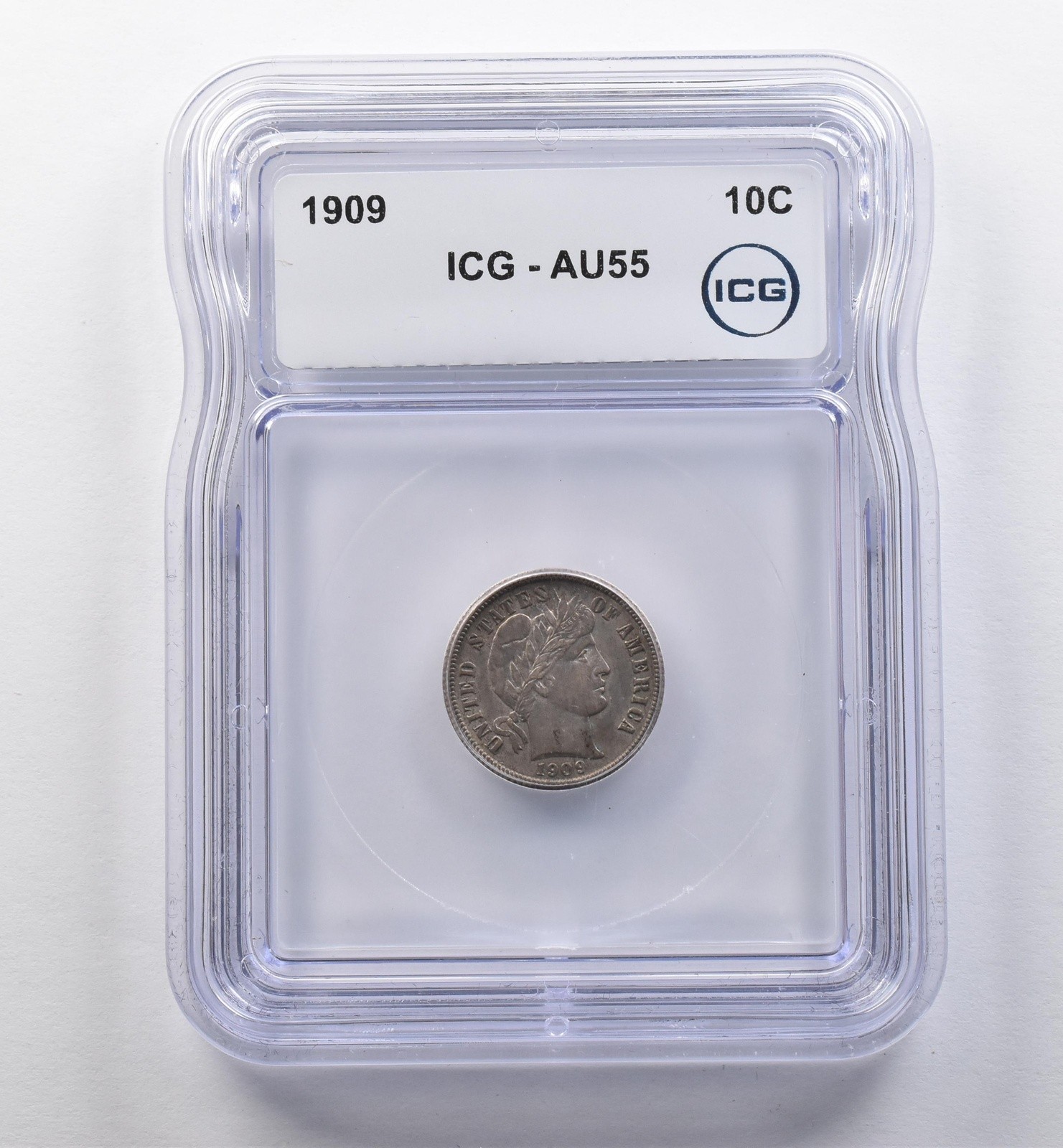 1909 Barber Dime AU55 ICG *2309