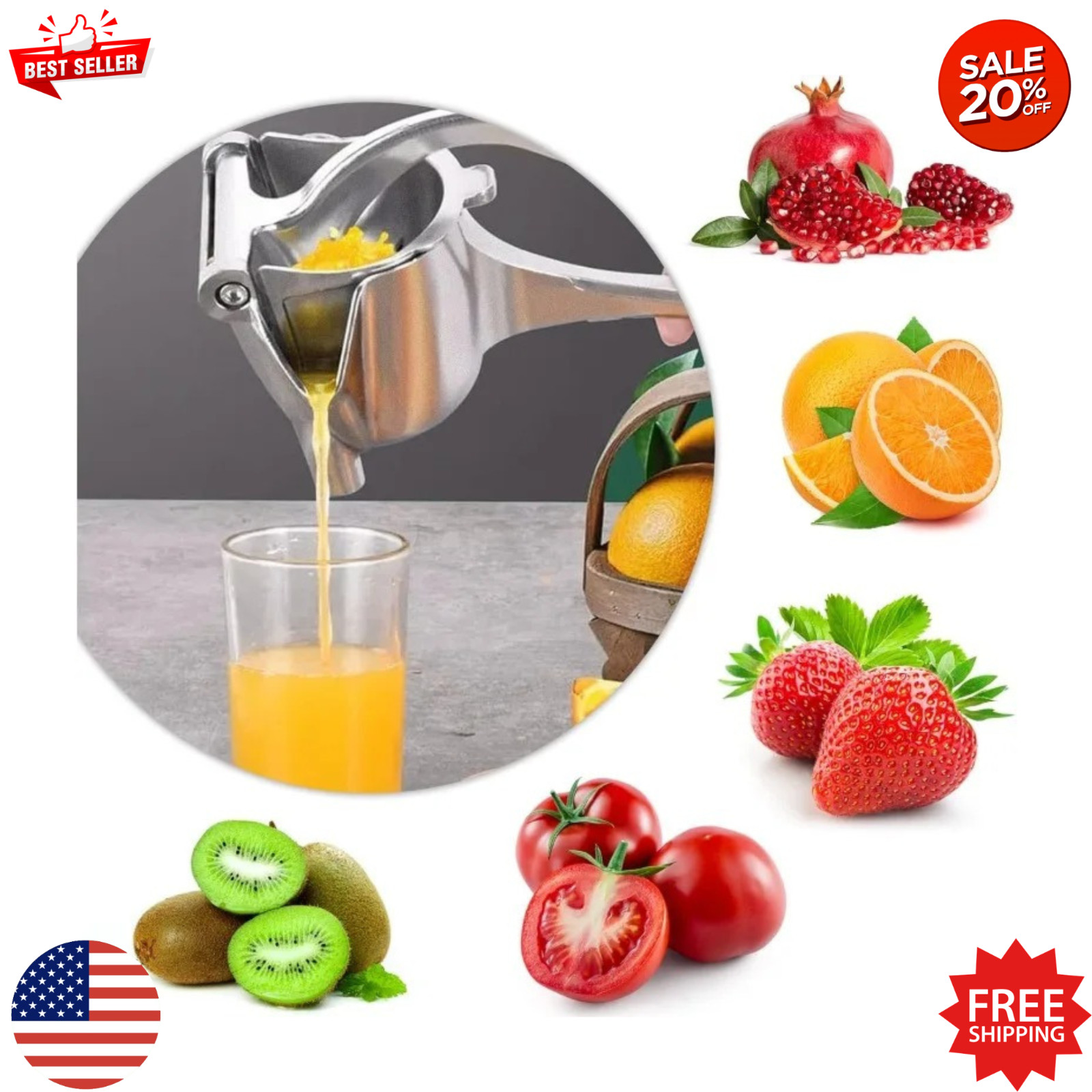 Heavy Duty Metal Manual Juicer Fruit Juice Squeezer for Pressing Lemons Oranges