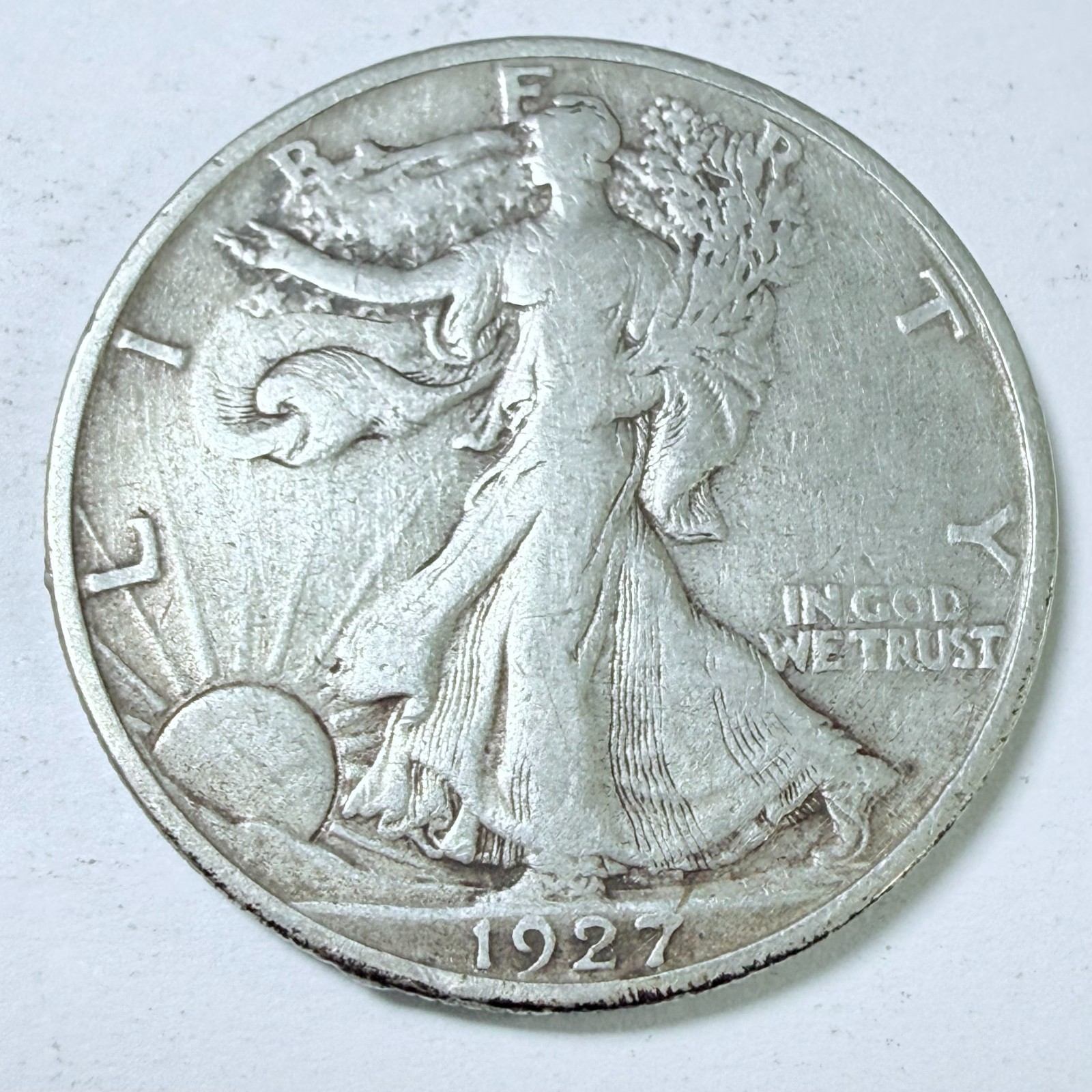 1927-S Walking Liberty Half Dollar 90% Silver FINE DETAILS #9866