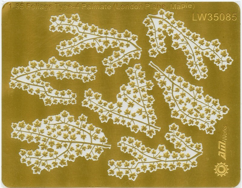 1/35 Scale Foliage Type-4 Palmate (London Plane,Maple) Fret Size 9X11cm LW35085